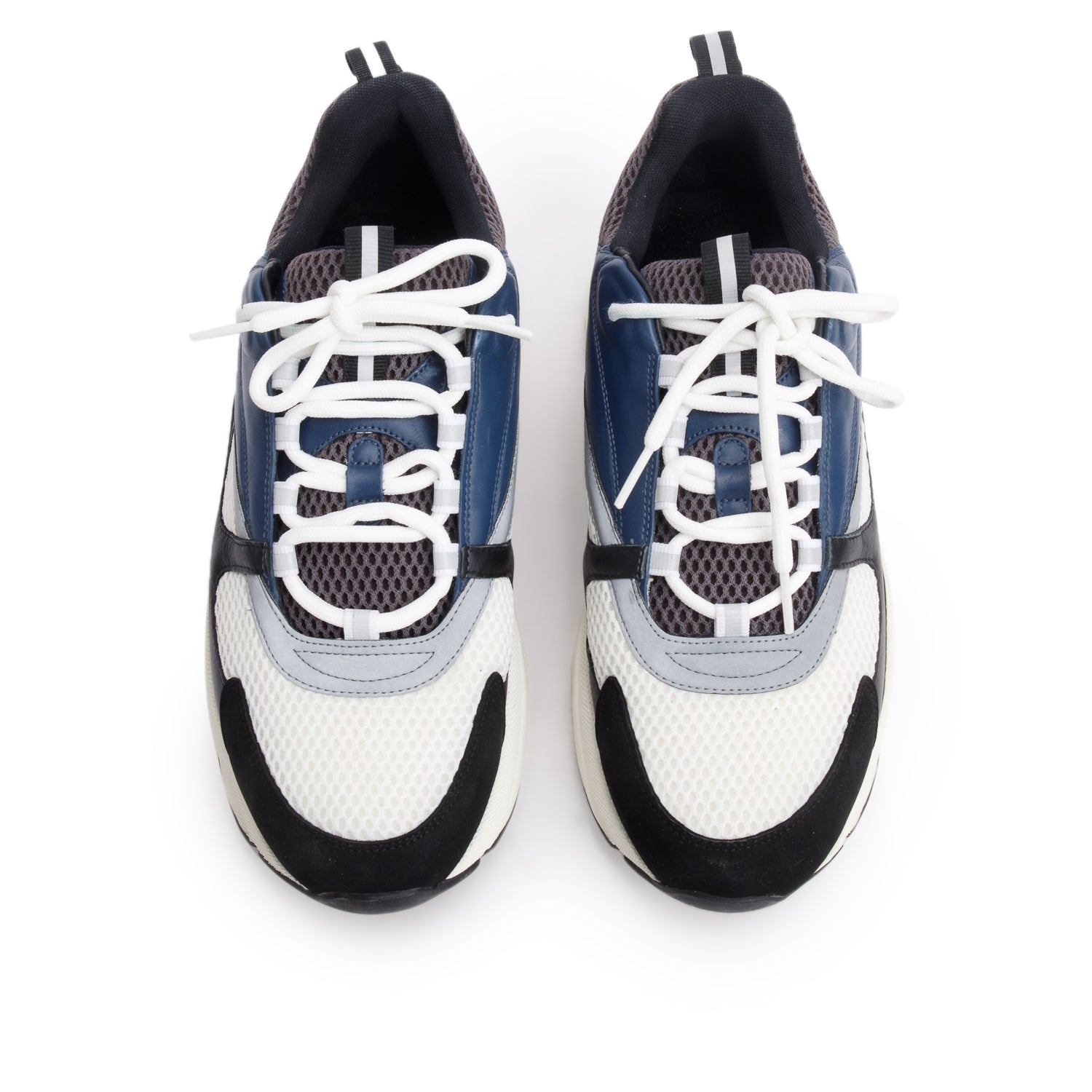 Christian Dior Blue/White/Black Technical Mesh Calfskin B22 Sneakers, Men's Size 43