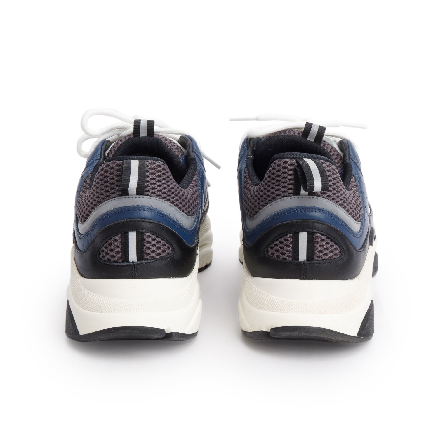 Christian Dior Blue/White/Black Technical Mesh Calfskin B22 Sneakers, Men's Size 43