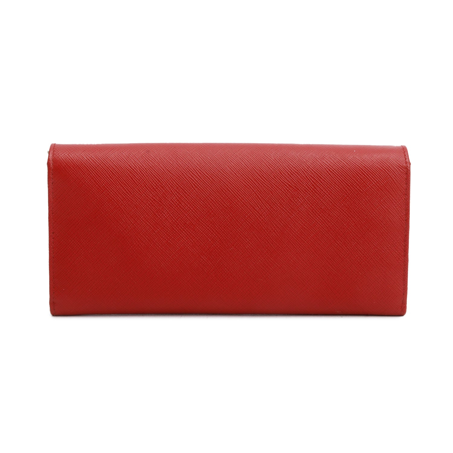 Prada Red Saffiano Leather Chain Wallet