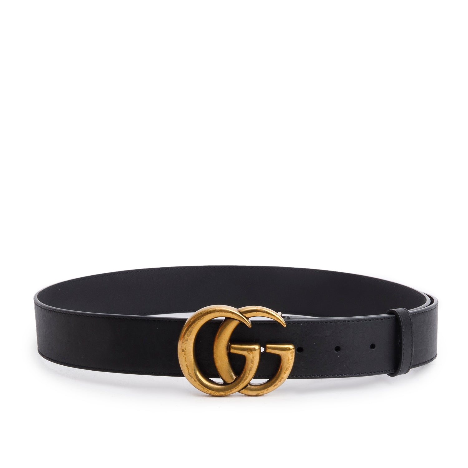 Gucci GG Marmont Black Wide Leather Belt 90 36 w/ Box