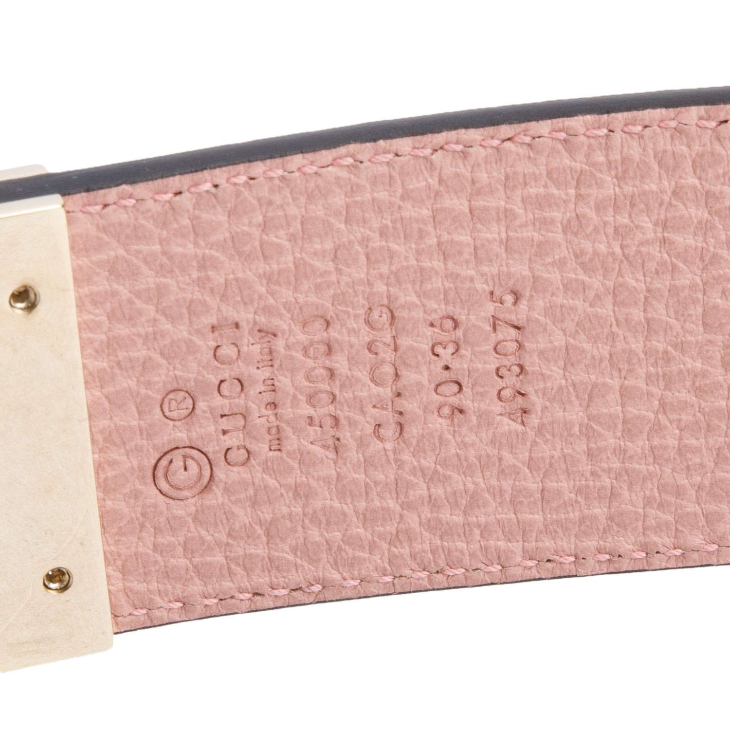Gucci Black/Pink Calfskin 1973 Reversible Belt, 90 36