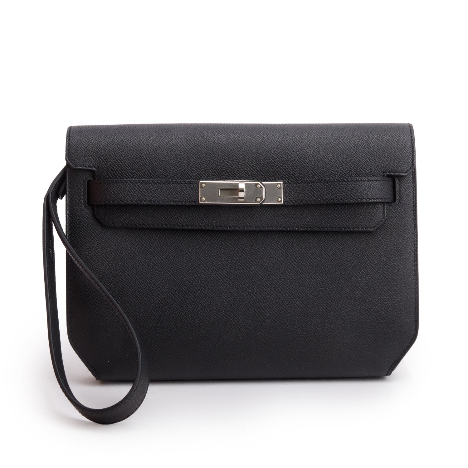 Hermes 2025 Noir Togo Kelly Depeches 25 Pouch w/ Box