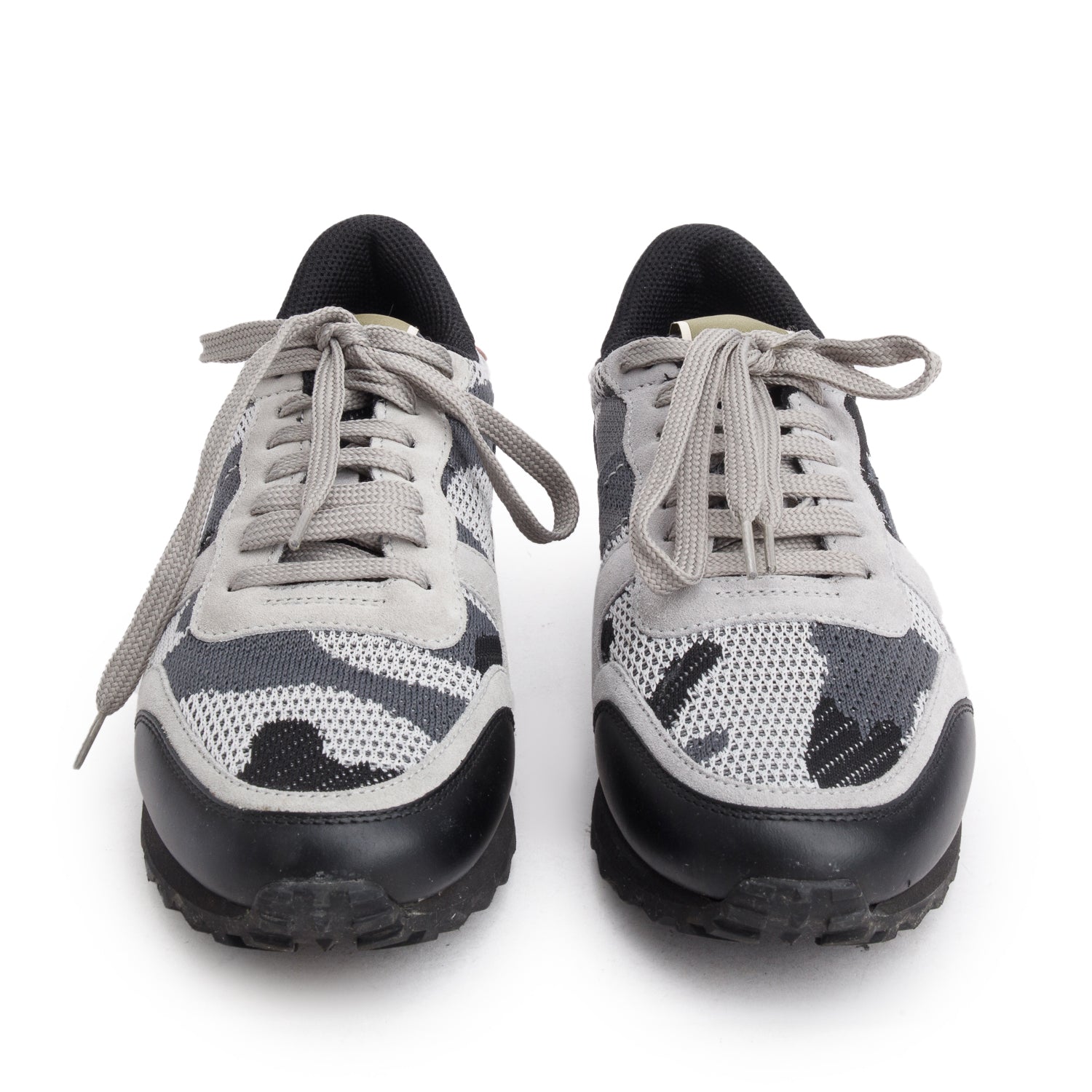 Valentino Grey Camouflage Mesh/Suede Rockrunner Sneakers, Women's Size 40 w/ Box