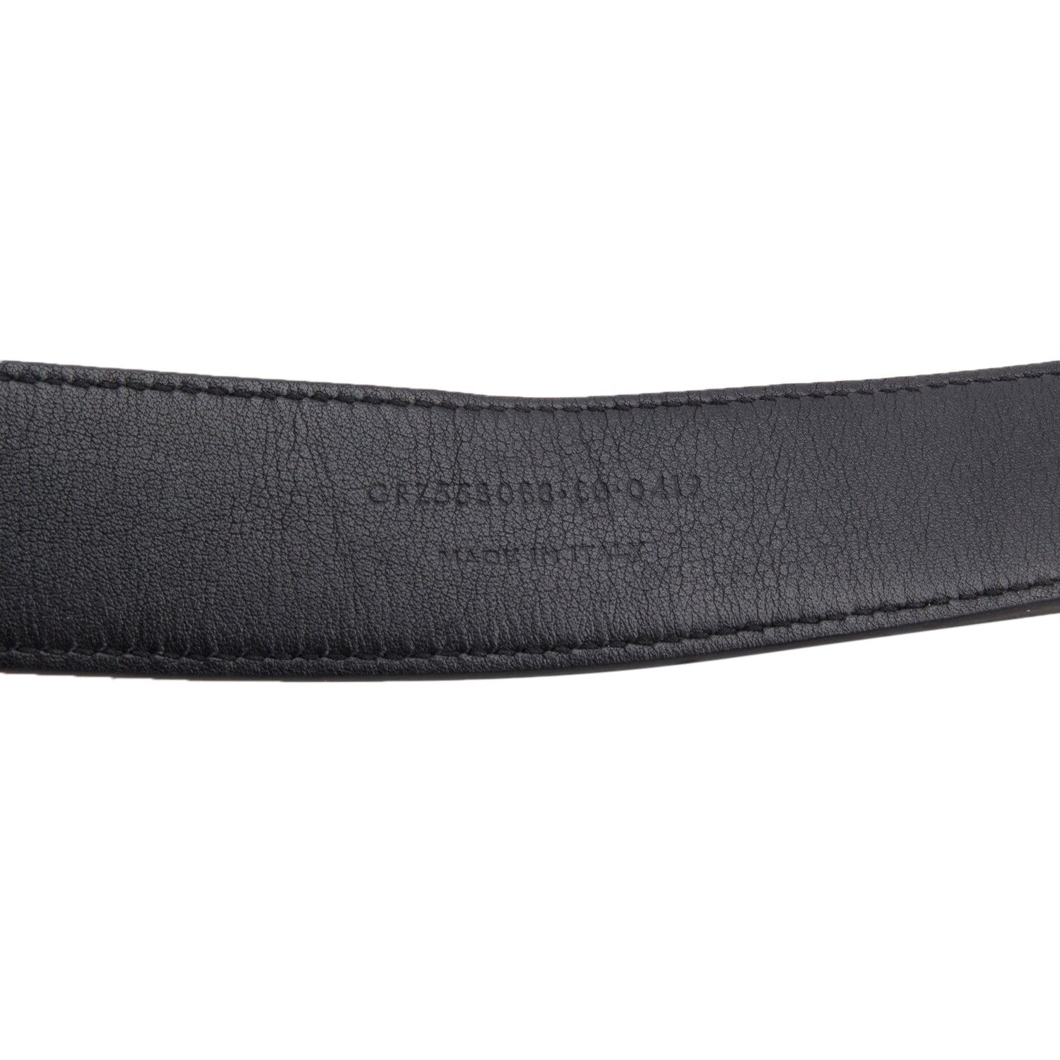 Saint Laurent Black Smooth Calfskin Cassandre Monogram Square Buckle Belt, 80 w/ Box