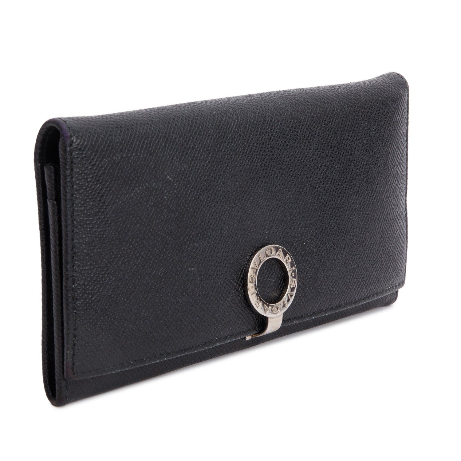 Bvlgari Black Calfskin Leather Large Wallet