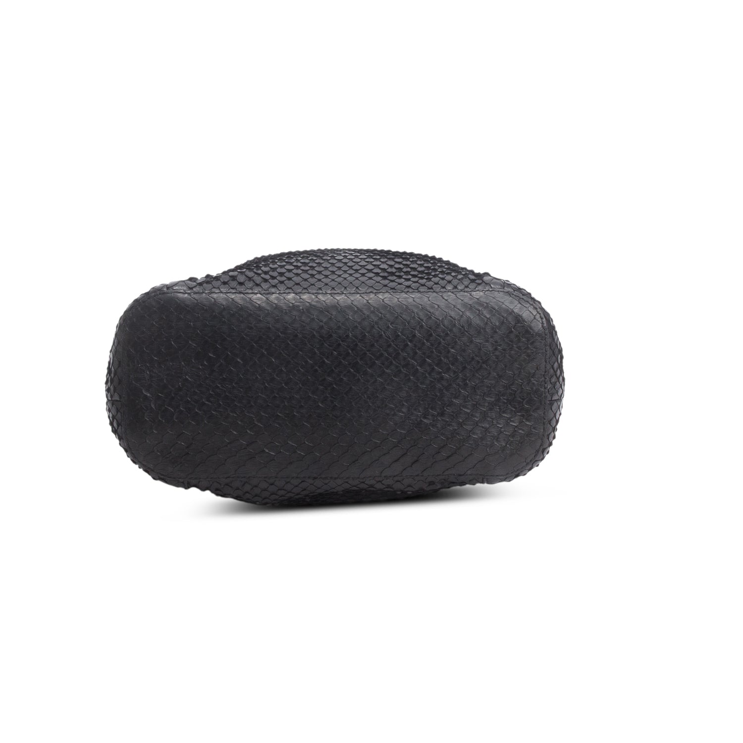Gucci Vintage Black Python Ring Bucket Bag