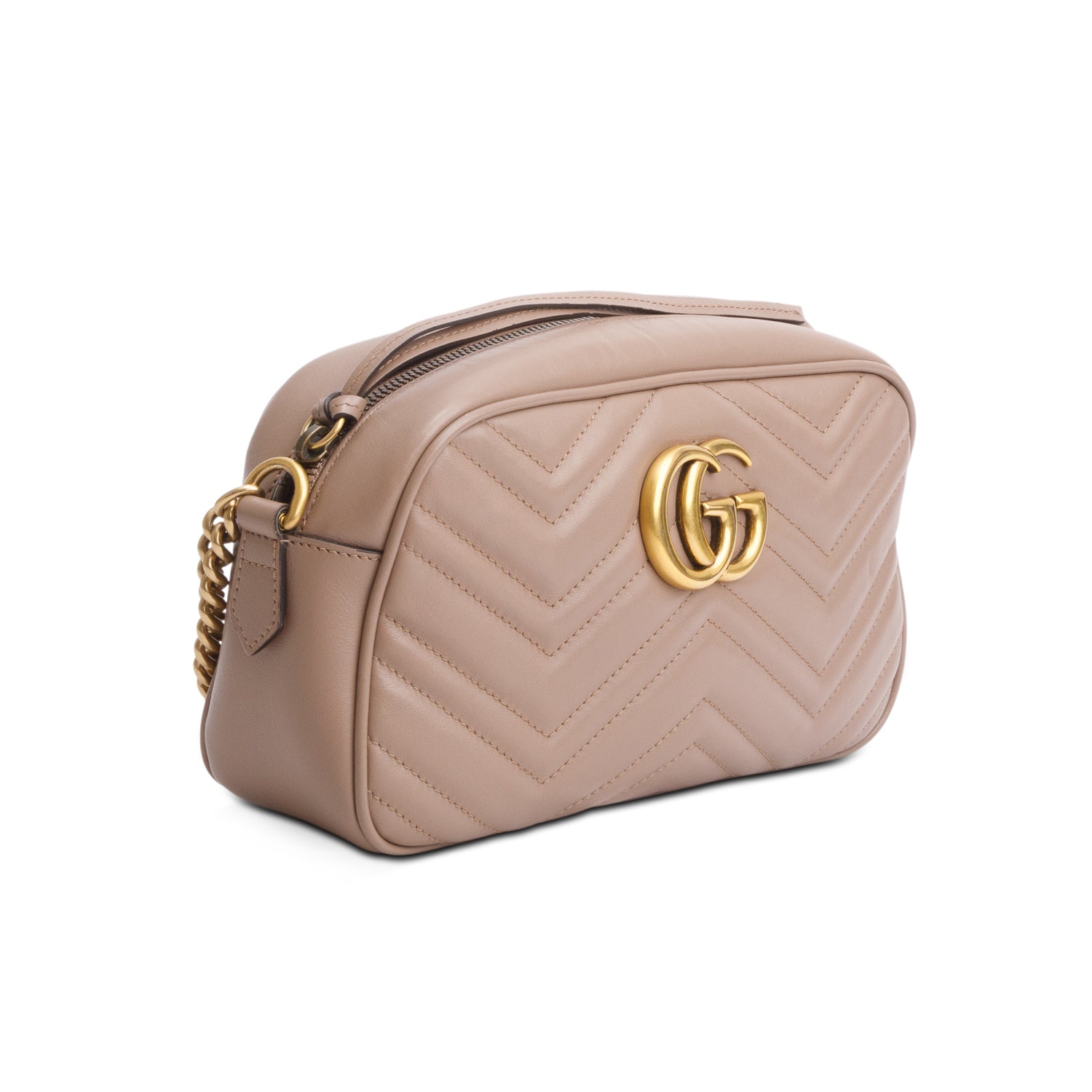 Gucci Beige GG Marmont Matelasse Small Camera Bag w/ Box
