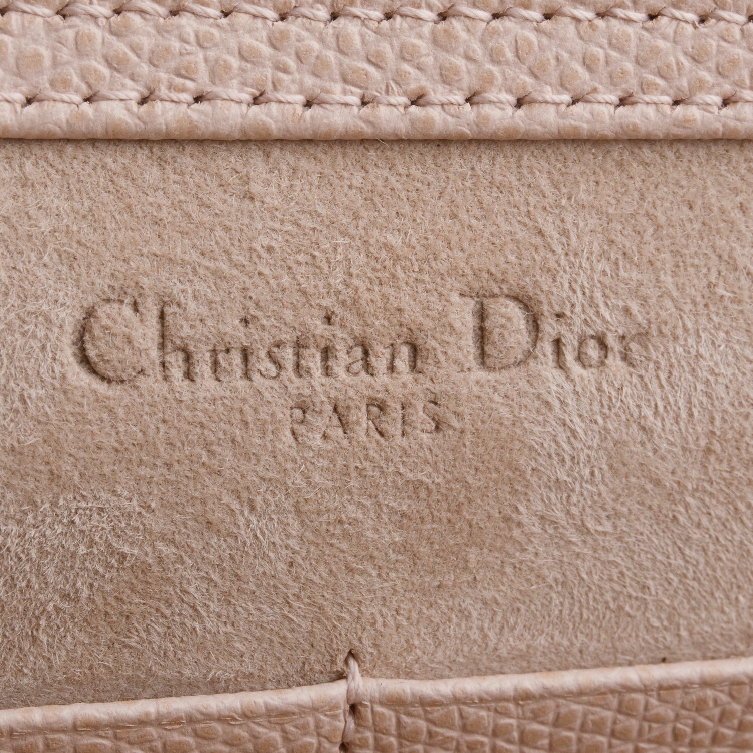 Christian Dior Pink Grained Calfskin Diorama Wallet on Chain