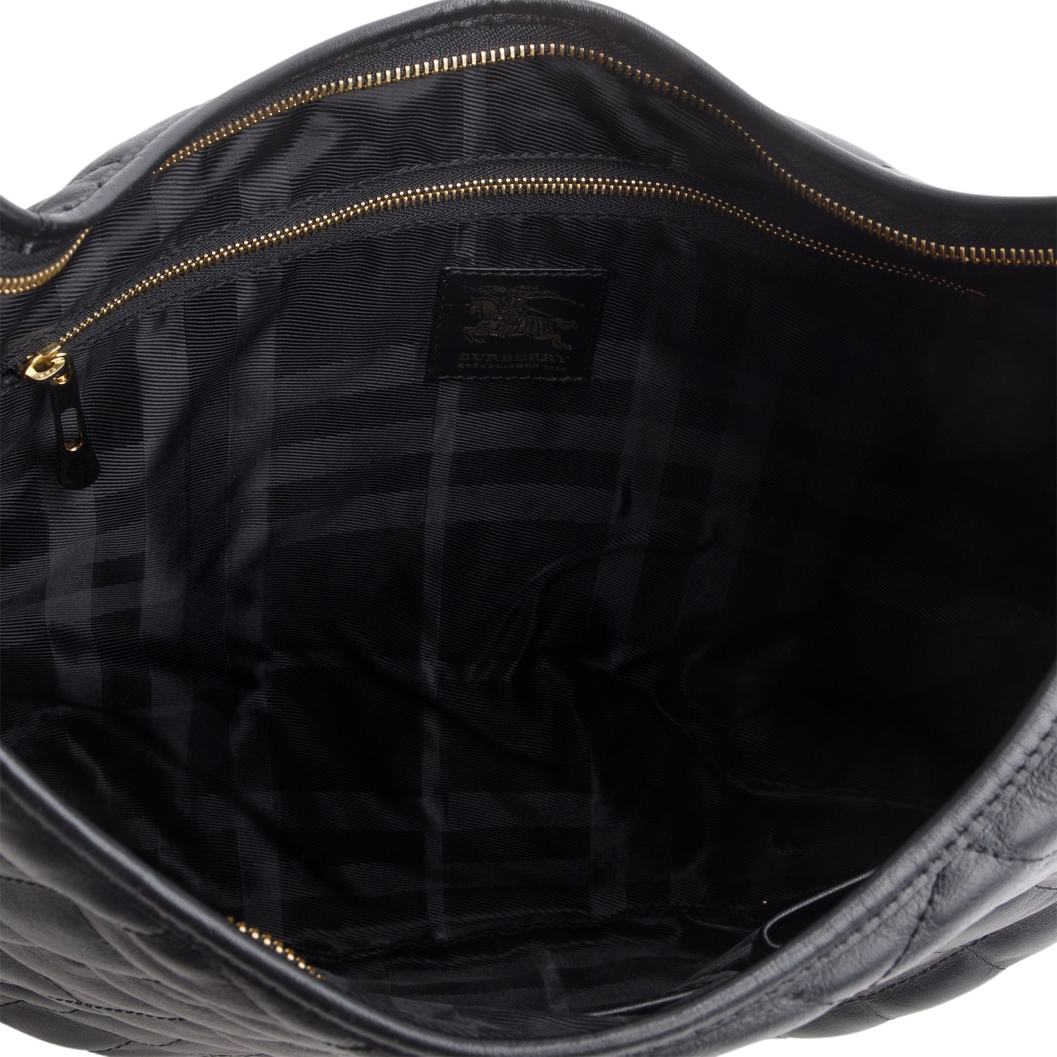 Burberry Black Quilted Leather Hoxton Hobo