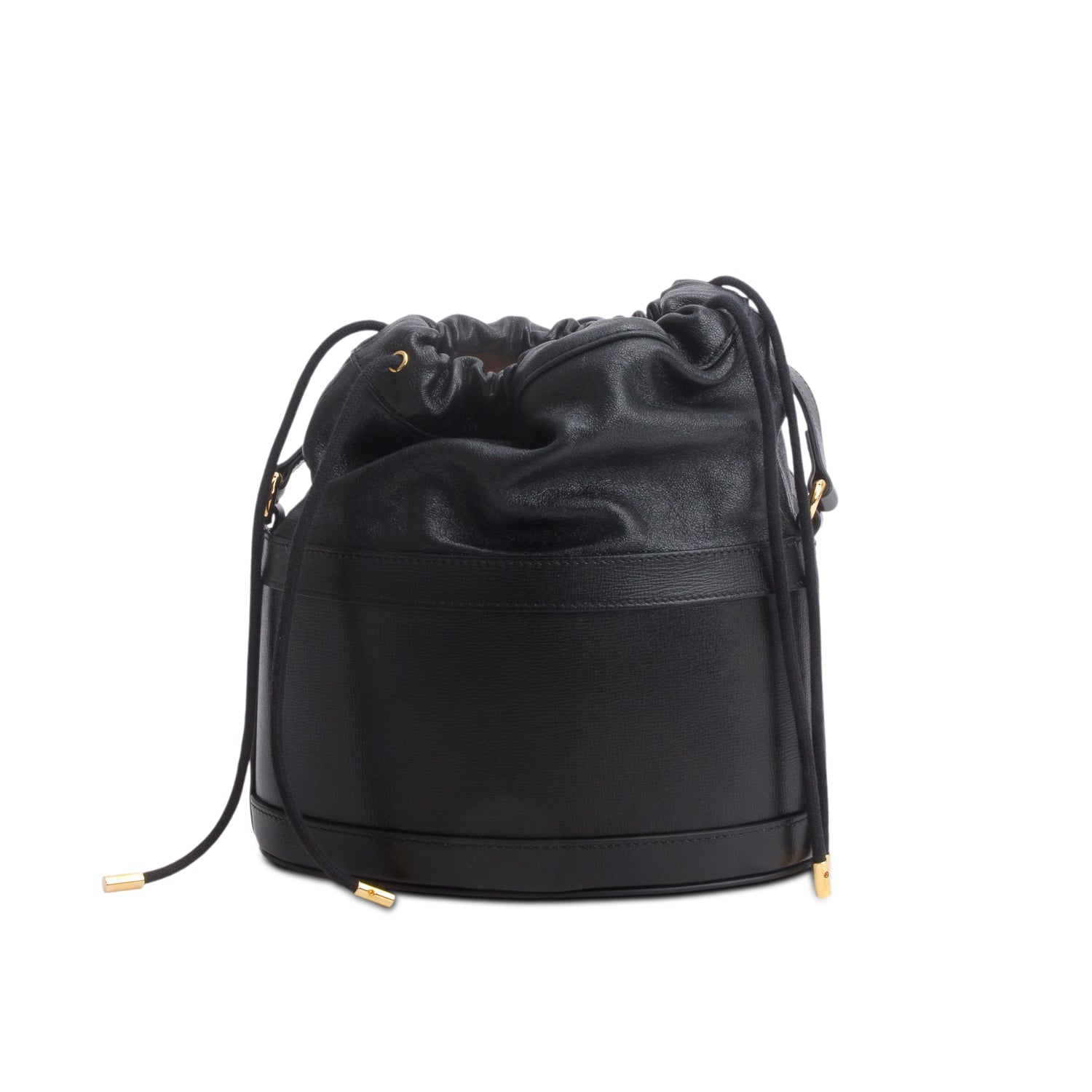 Gucci Black Azalea Sakai Calfskin Horsebit 1955 Drawstring Bucket Bag