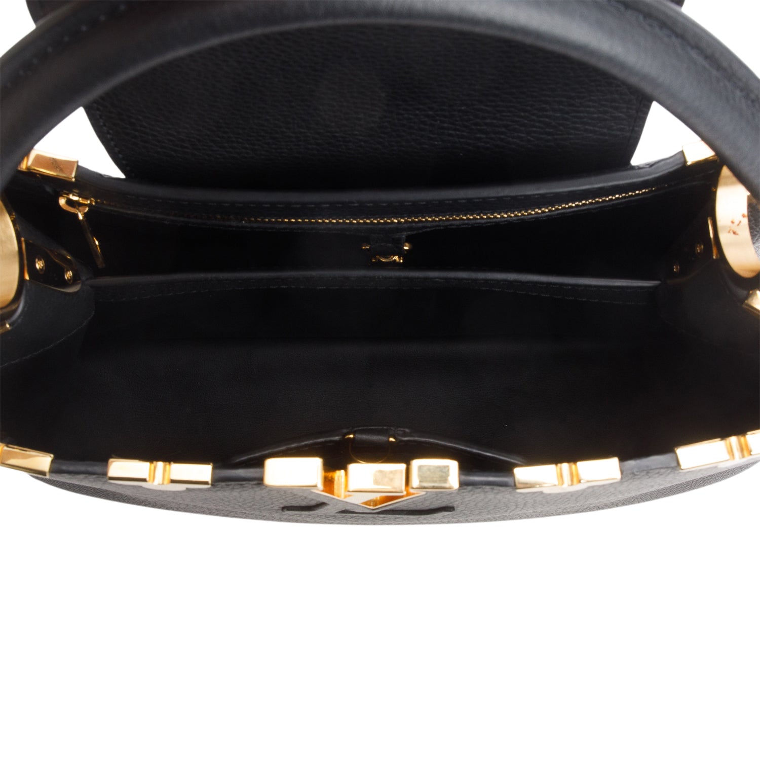Louis Vuitton Black Taurillon Flower Crown Capucines MM w/ Strap