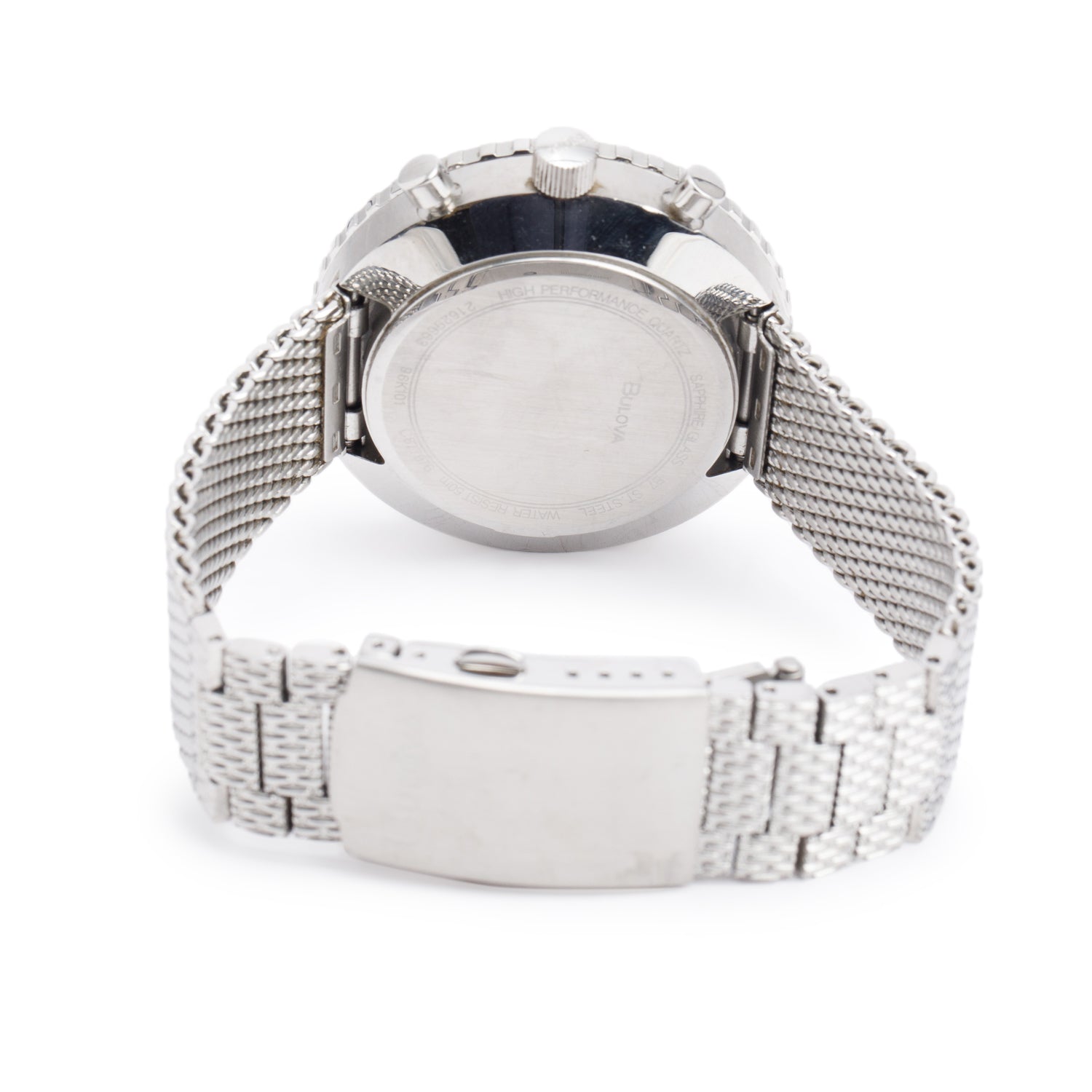 Bulova Stainless Steel Archive 46 MM Chronograph Quartz Watch Blue Dial 96K101 w/ Box