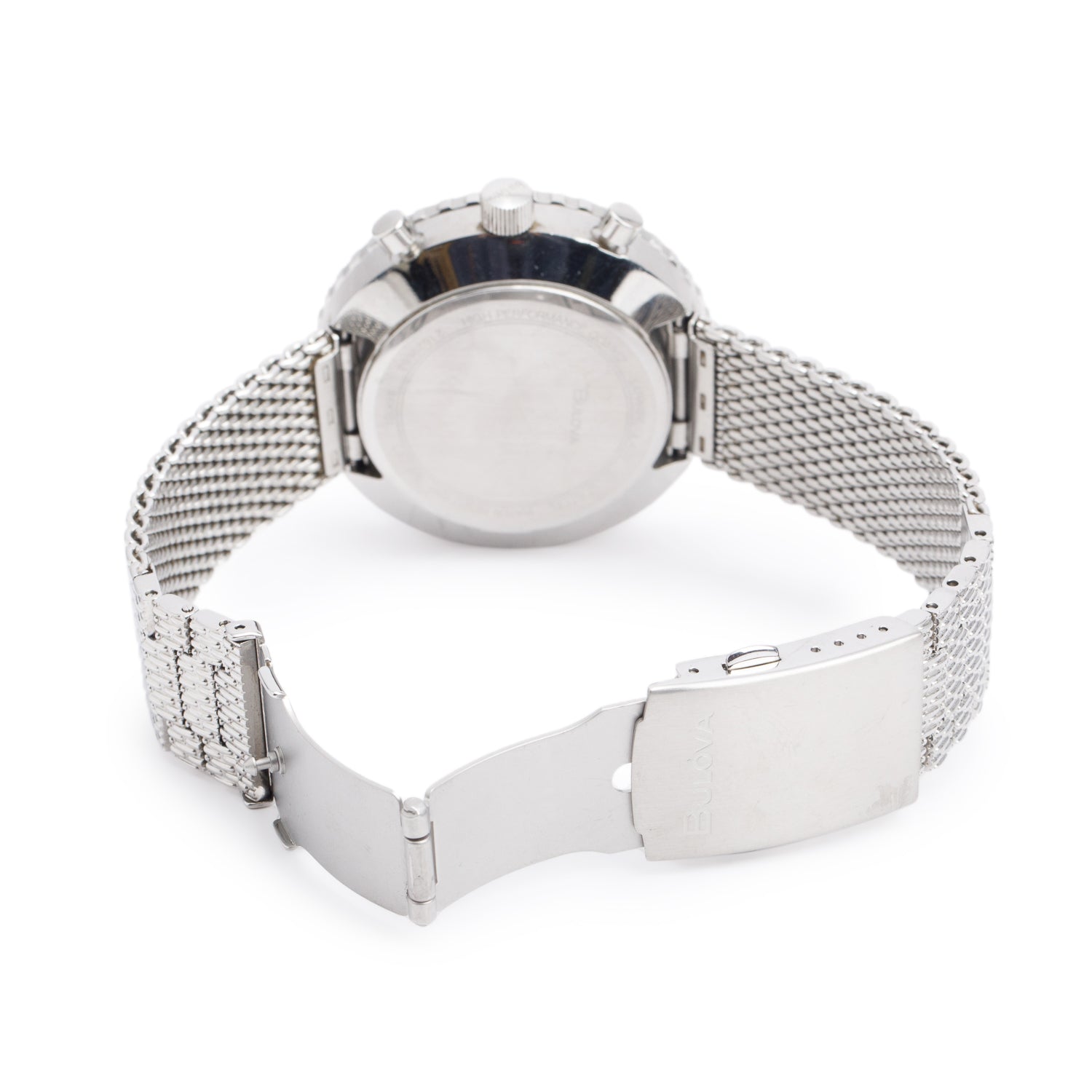 Bulova Stainless Steel Archive 46 MM Chronograph Quartz Watch Blue Dial 96K101 w/ Box