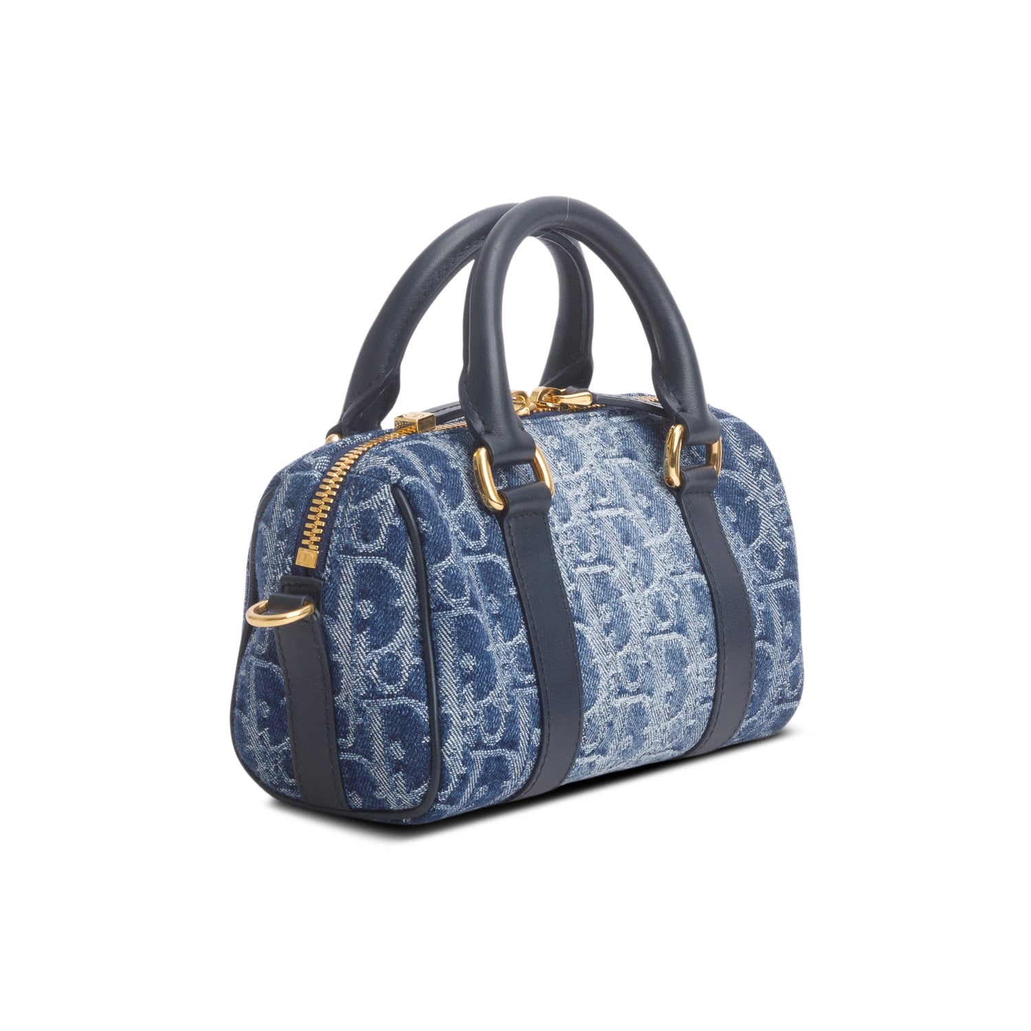 Dior 2024 Blue Oblique Jacquard Groove 17 Nano Bag w/ Strap