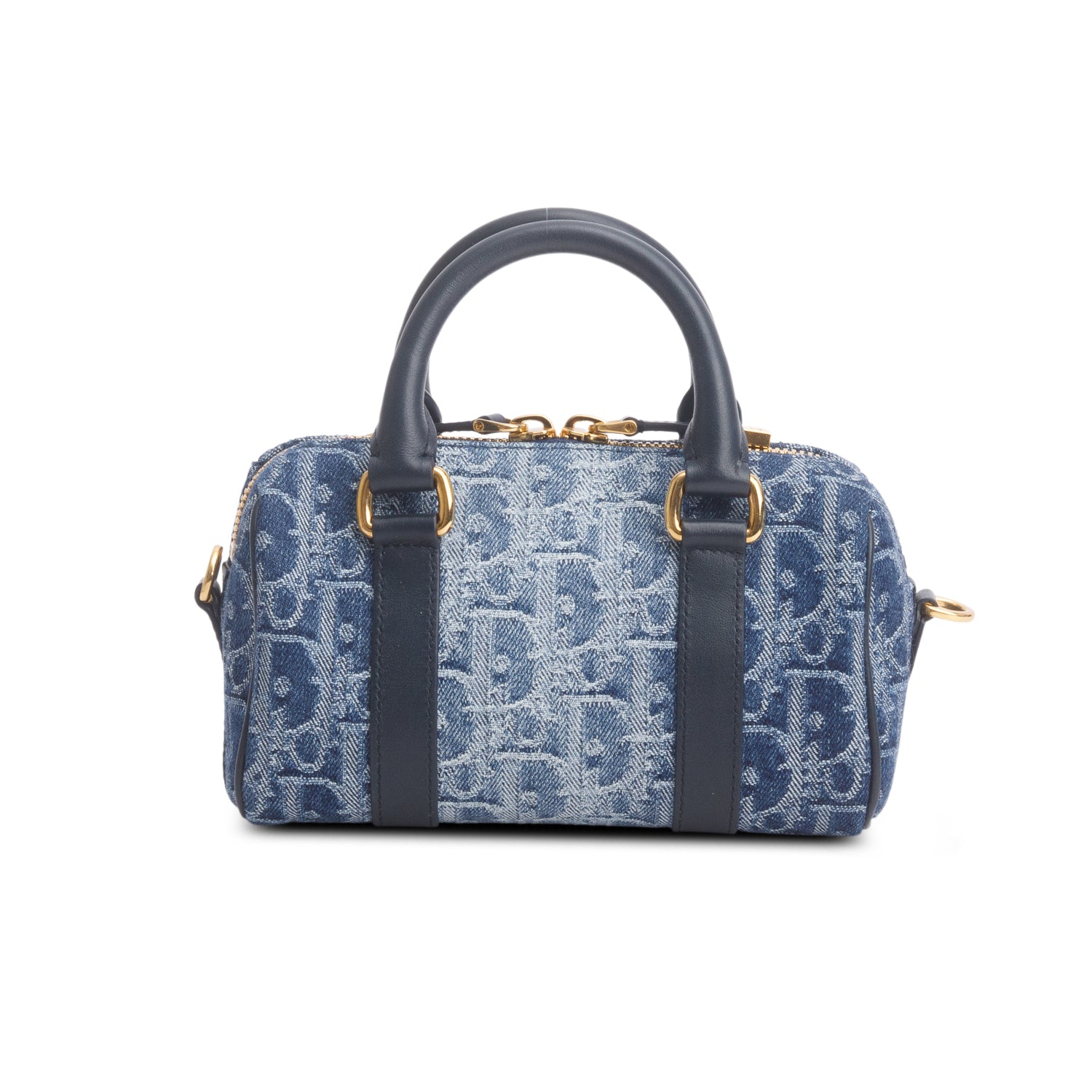 Dior 2024 Blue Oblique Jacquard Groove 17 Nano Bag w/ Strap