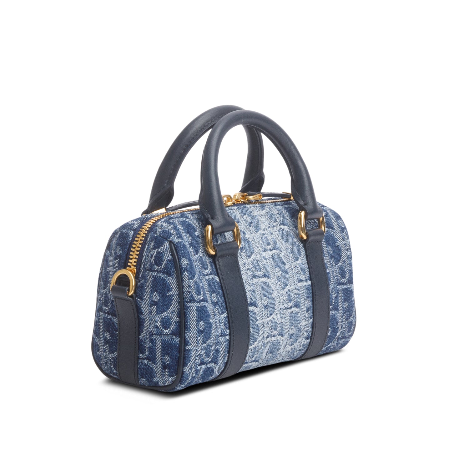 Dior 2024 Blue Oblique Jacquard Groove 17 Nano Bag w/ Strap
