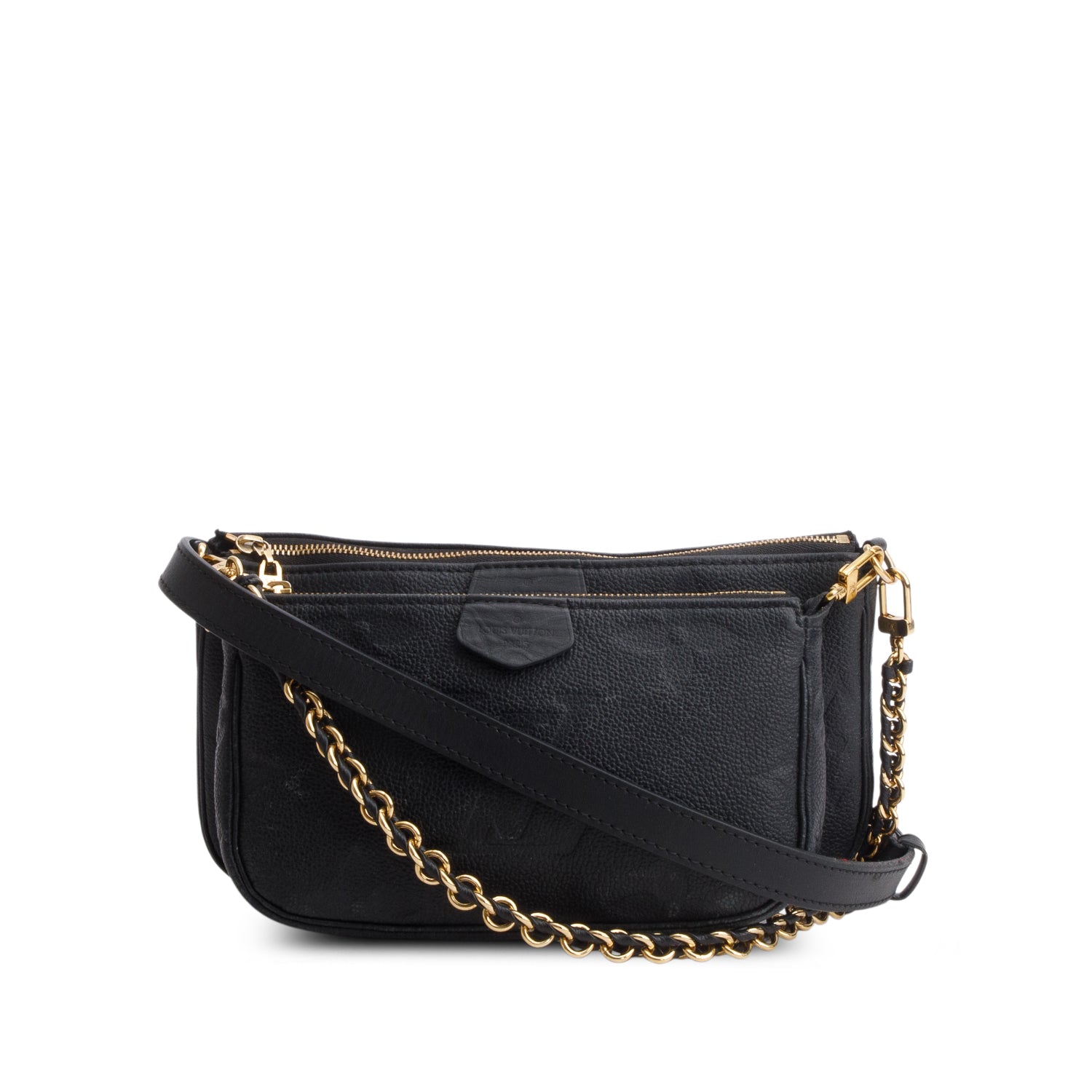 Louis Vuitton Black Empreinte Monogram Giant Multi Pochette Accessories w/ Straps & Box