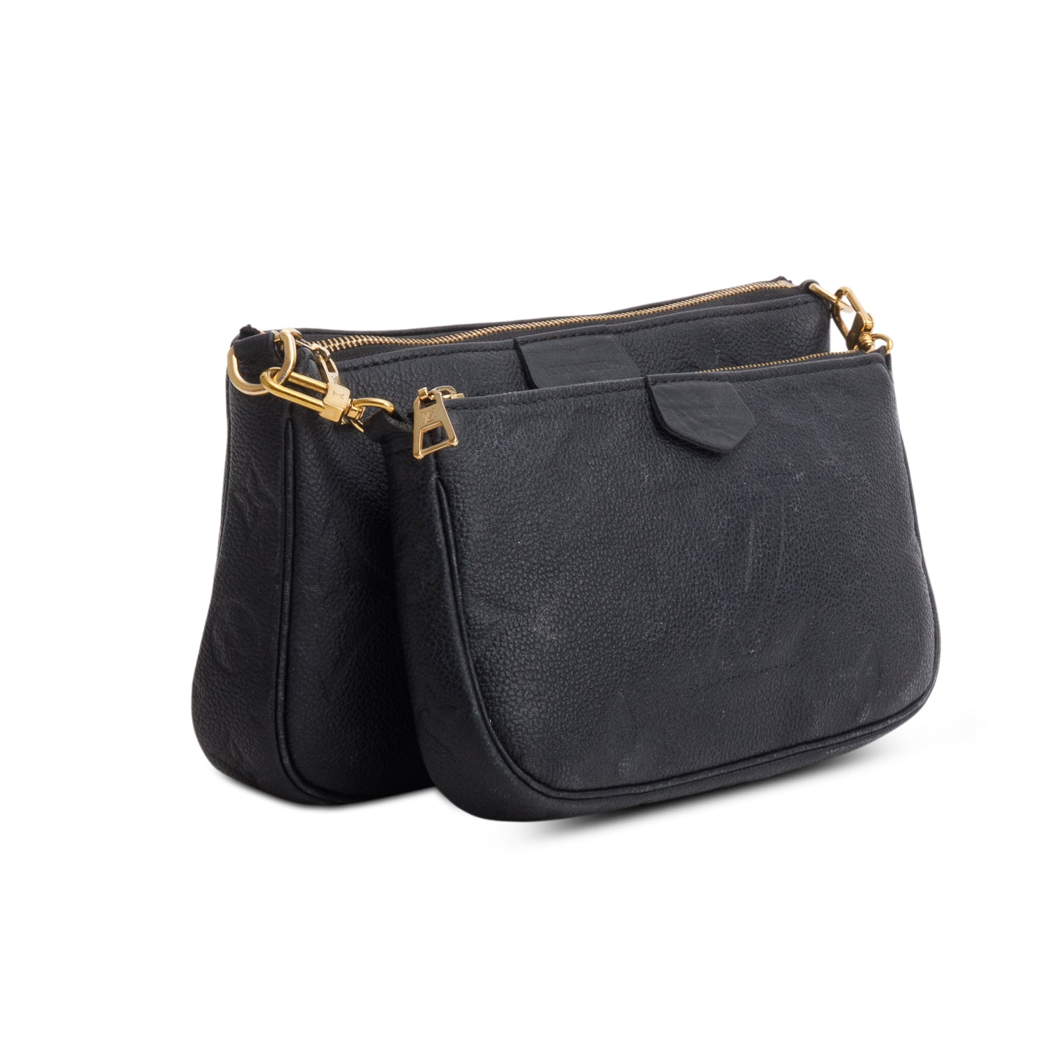 Louis Vuitton Black Empreinte Monogram Giant Multi Pochette Accessories w/ Straps & Box