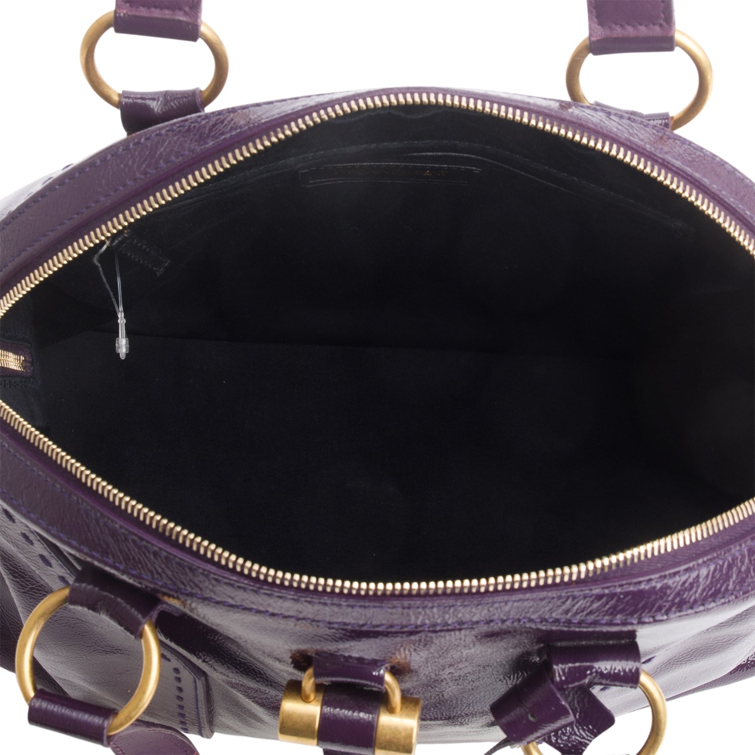 Saint Laurent Purple Patent Leather Muse Bag
