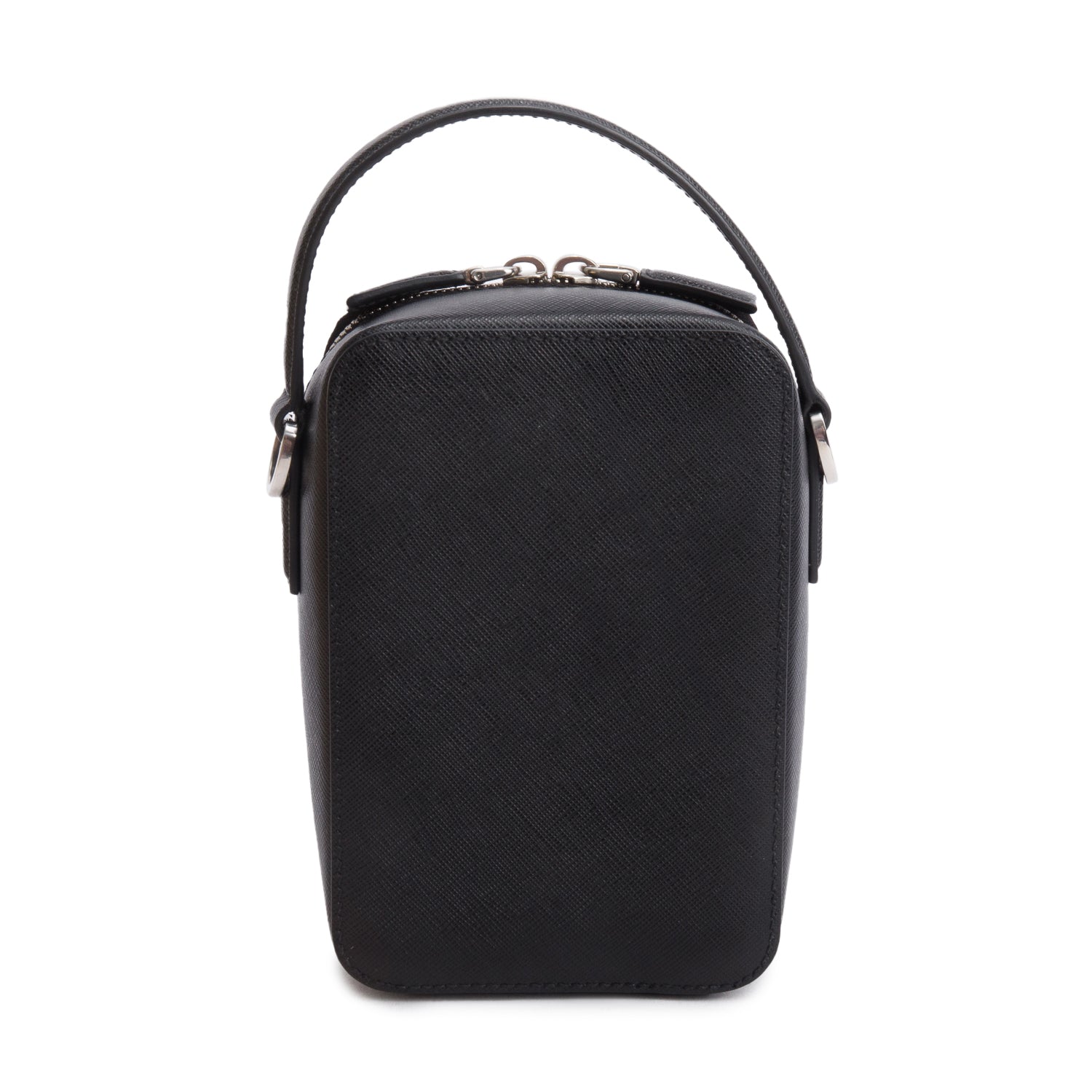 Prada Black Saffiano Leather Travel Brique Crossbody Bag w/ Strap