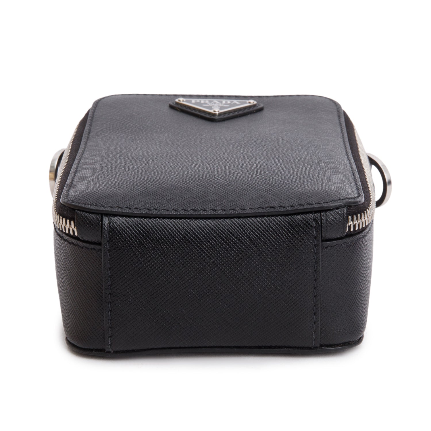 Prada Black Saffiano Leather Travel Brique Crossbody Bag w/ Strap