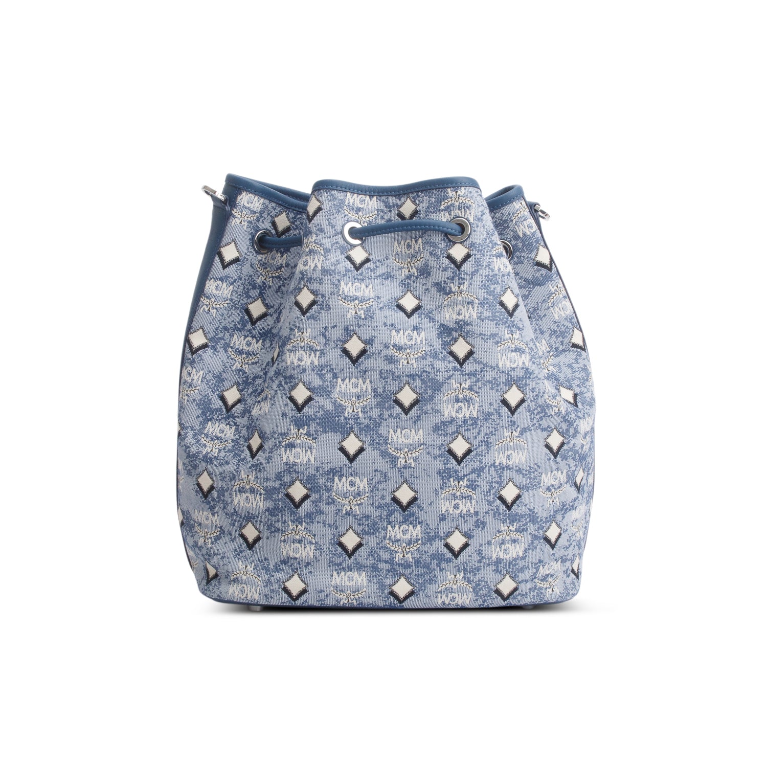 MCM Blue Denim Dessau Bucket Nag w/ Strap & Pouch