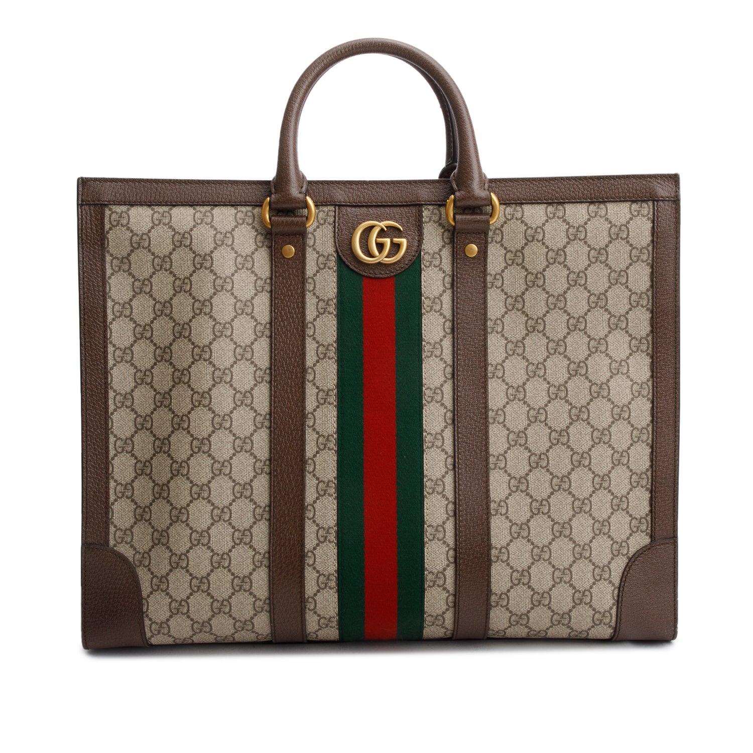 Gucci GG Supreme Monogram Web Ophidia Large Tote w/ Strap