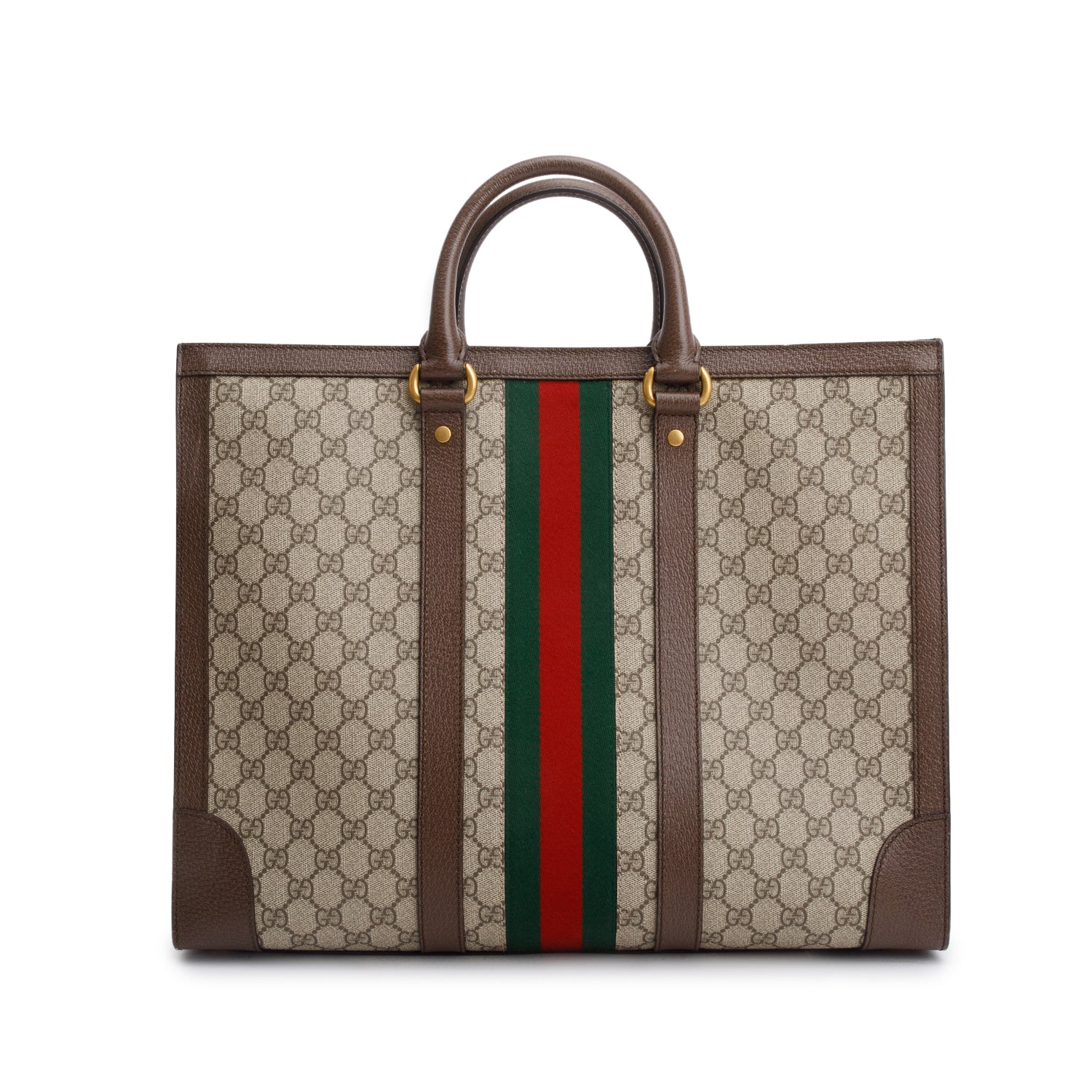 Gucci GG Supreme Monogram Web Ophidia Large Tote w/ Strap