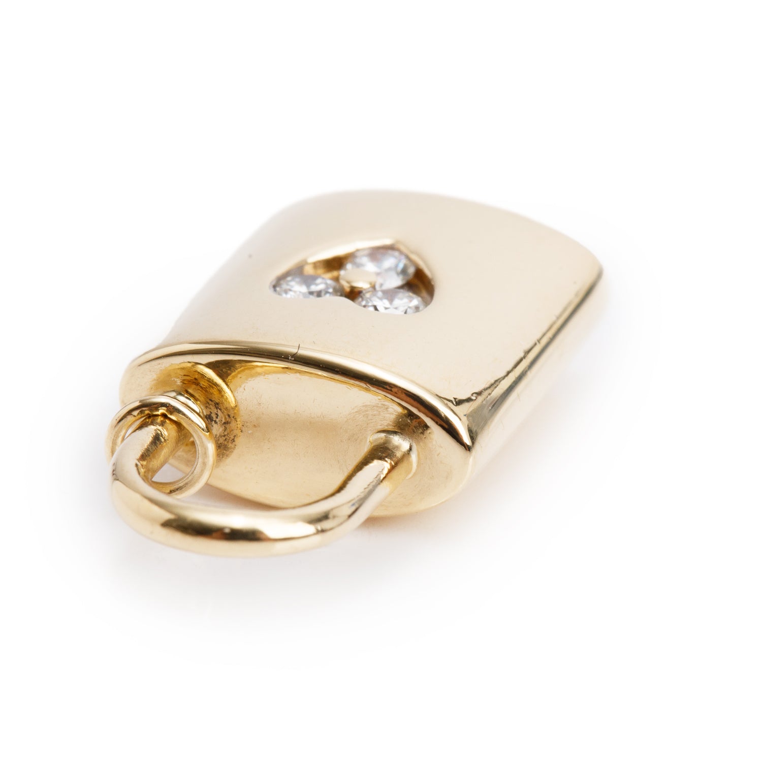 Tiffany & Co. 18k Yellow Gold Diamond Heart Lock Charm