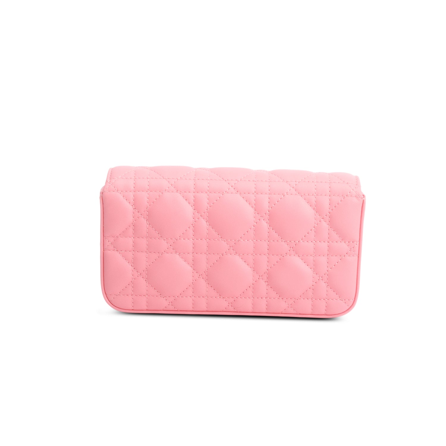 Christian Dior 2024 Pink Lambskin Cannage Dior Talk Phone Pouch w/ Chain