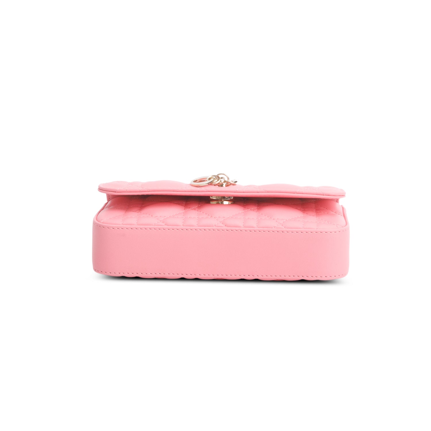 Christian Dior 2024 Pink Lambskin Cannage Dior Talk Phone Pouch w/ Chain