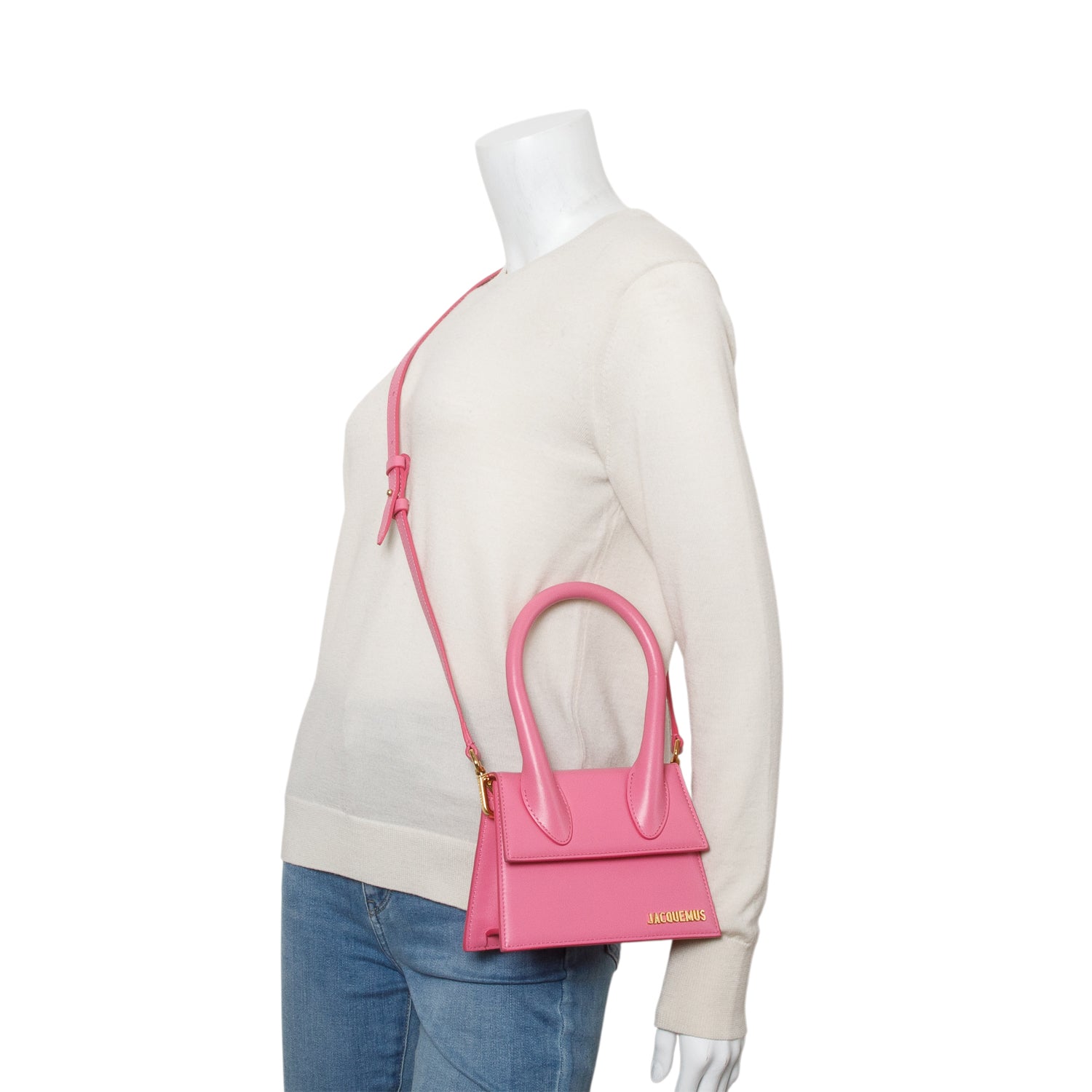 Jacquemus Pink Smooth Calfskin Le Chiquito Moyen w/ Strap