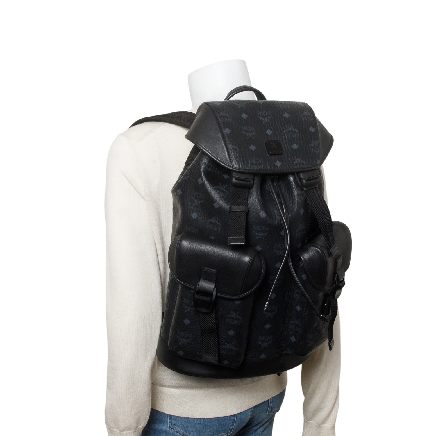 MCM 2022 Black Visetos Bradenburg Backpack w/ Receipt