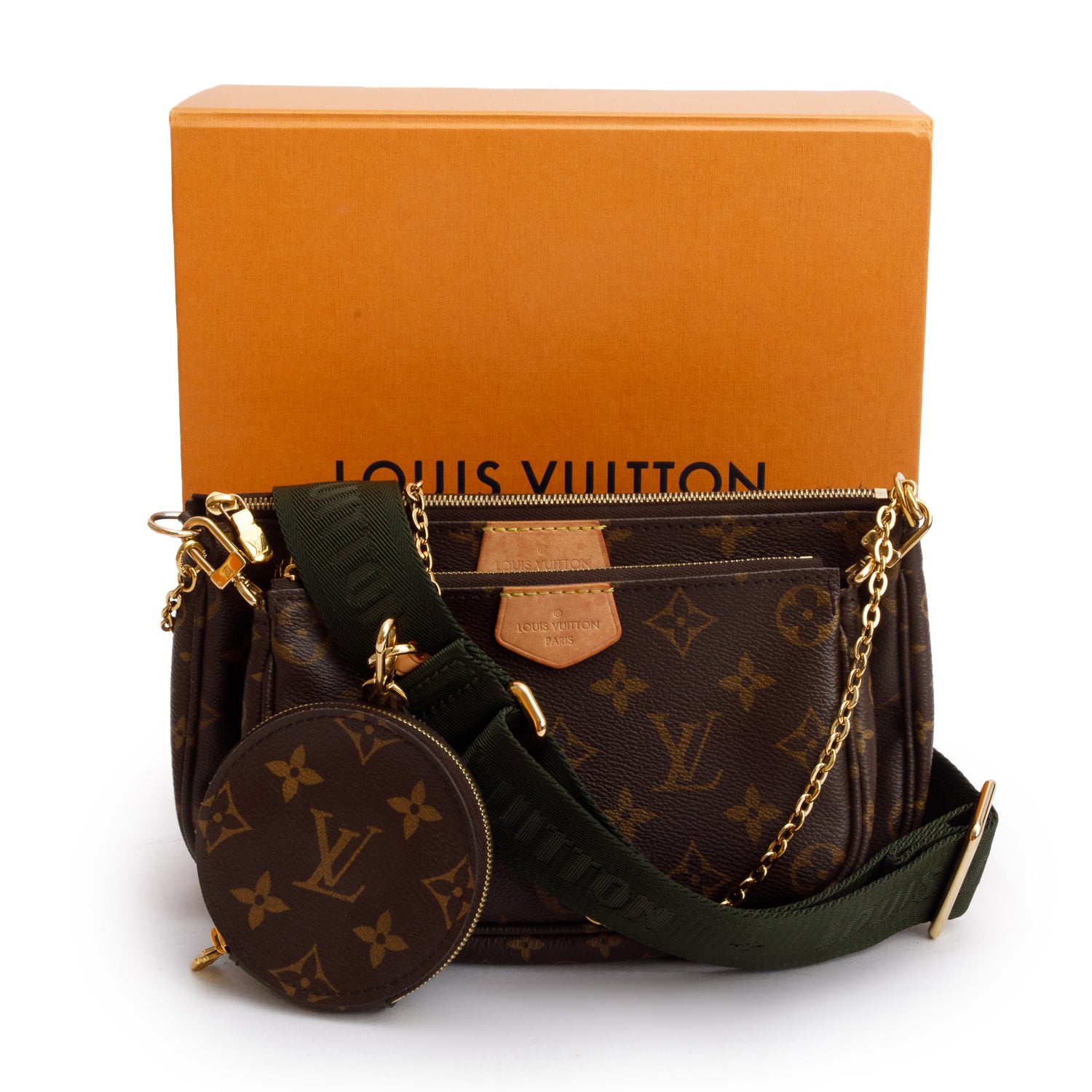 Louis Vuitton Monogram Multi Pochette Accessories w/ Straps & Box
