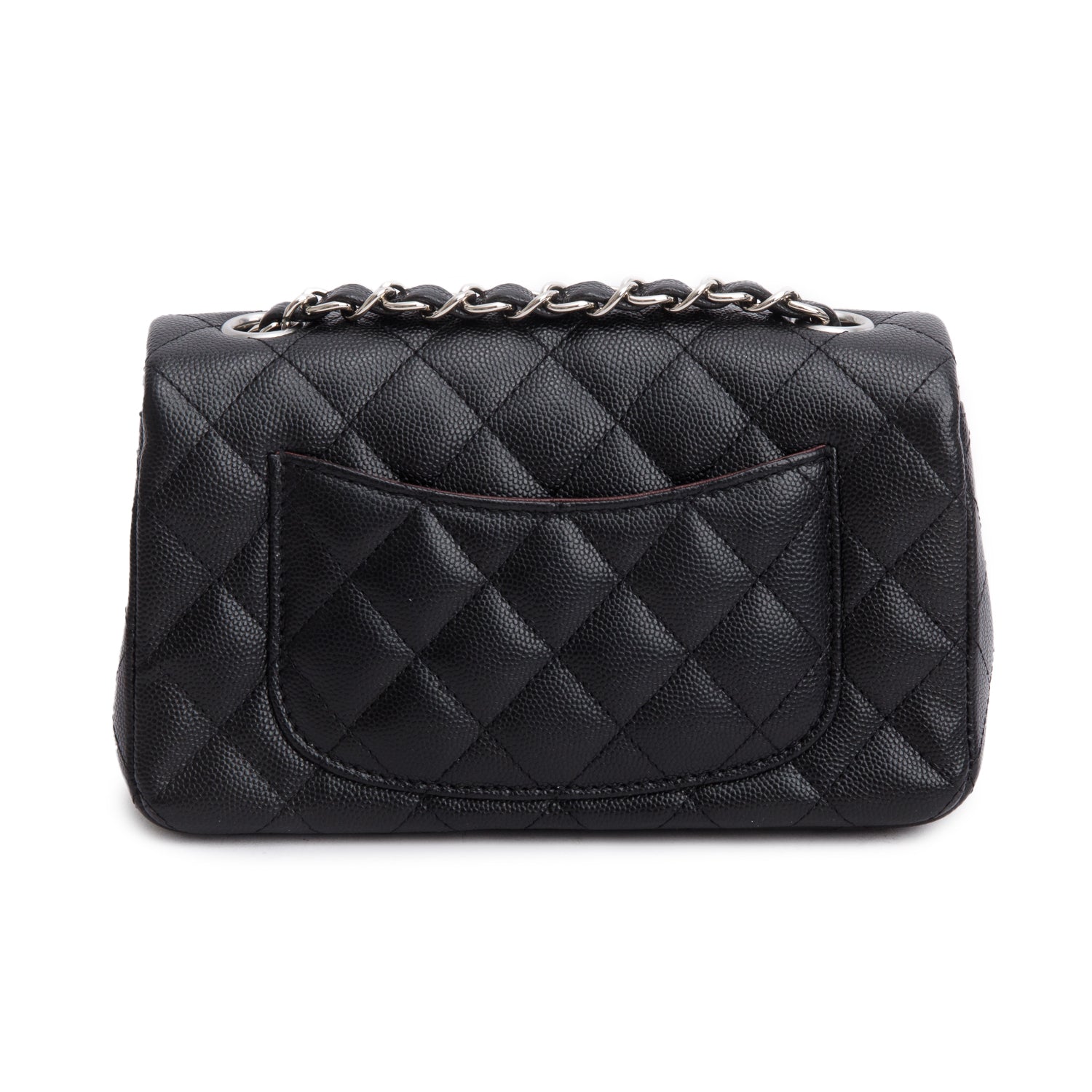 Chanel Black Caviar Quilted Mini Rectangular Flap Bag