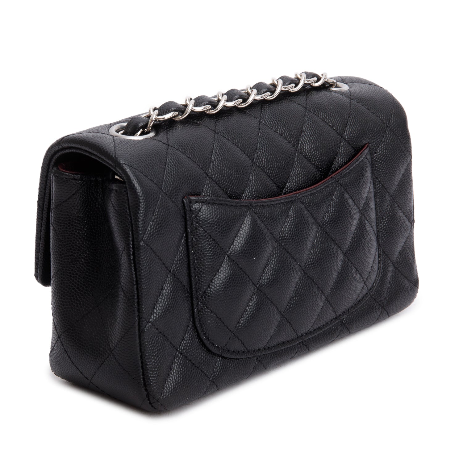 Chanel Black Caviar Quilted Mini Rectangular Flap Bag