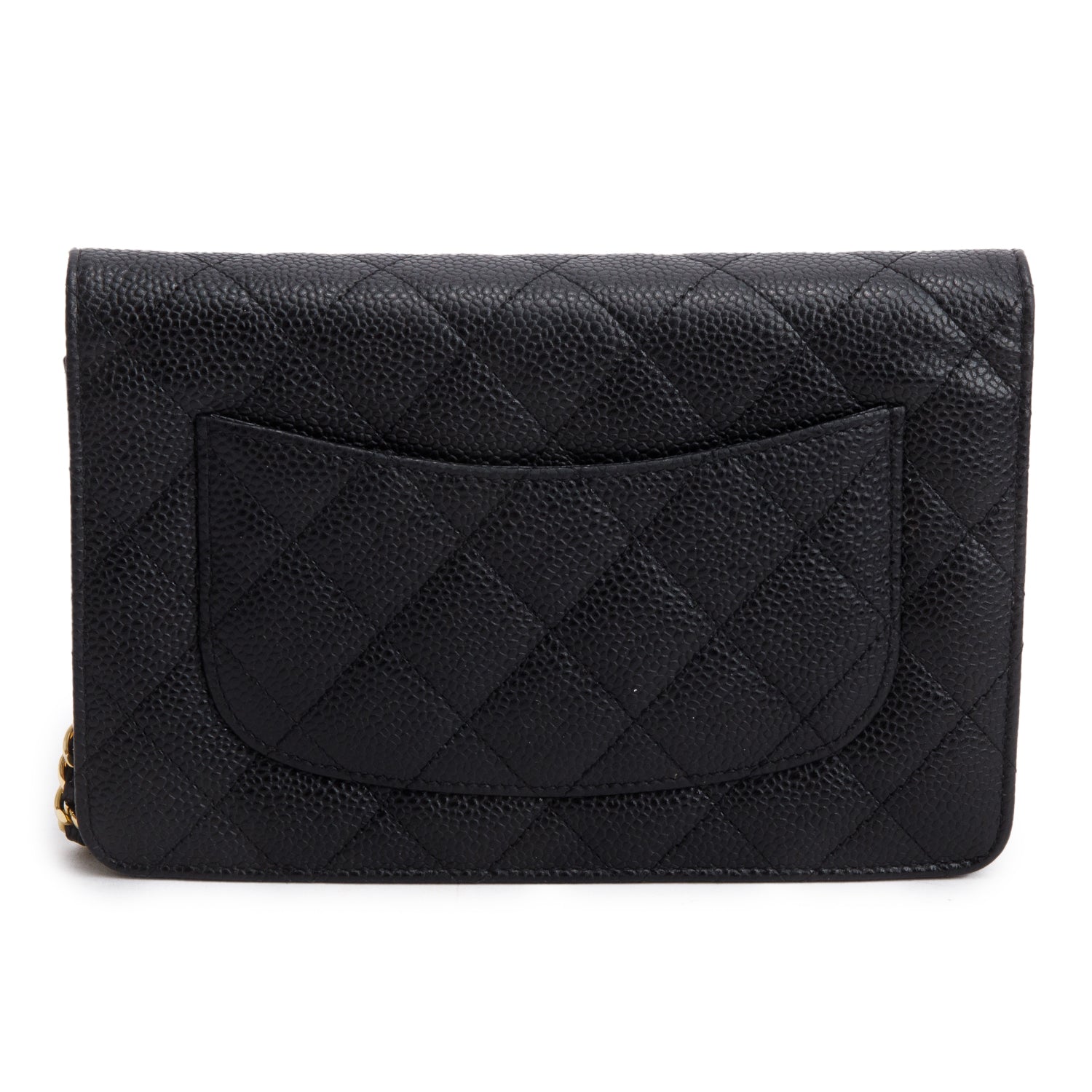 Chanel Black Caviar Quilted Classic Wallet on Chain