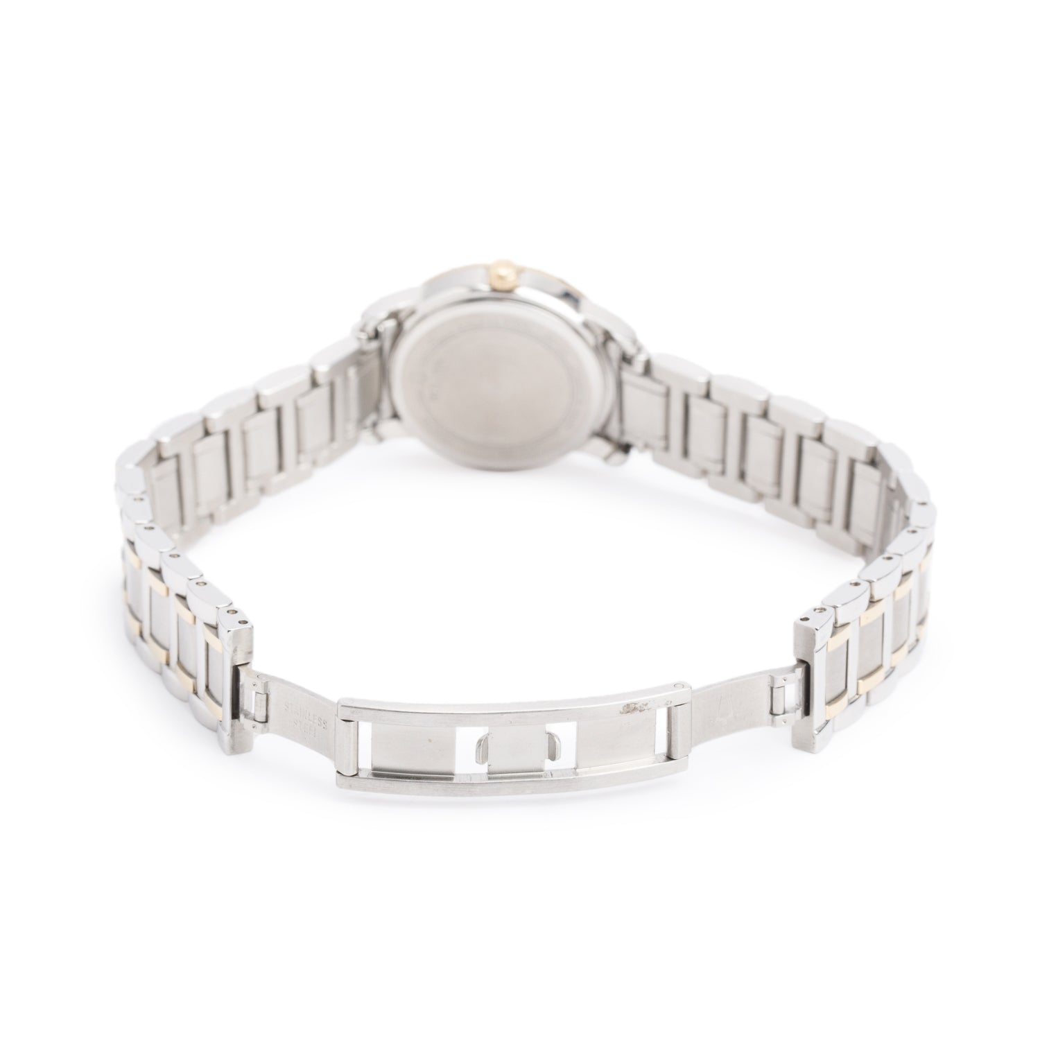 Bulova Two-Tone Stainless Steel Diamond Bezel 26 MM Quartz Watch Mother of Pearl Diamond Dial 98R107 w/ Box