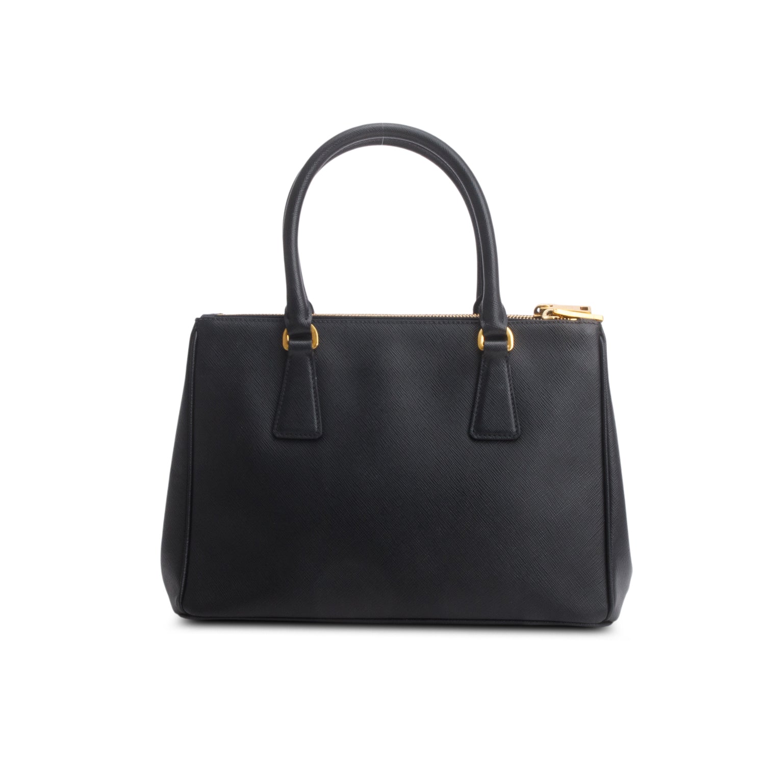 Prada Black Saffiano Leather Small Double Zip Galleria Tote w/ Authenticity Card & Strap