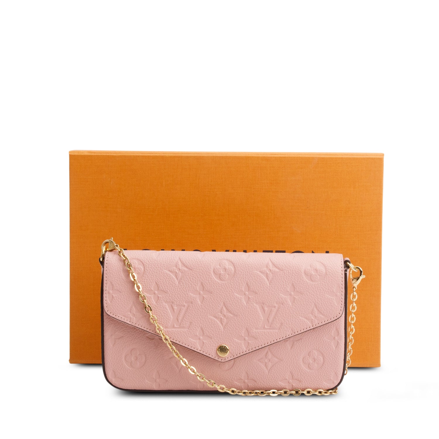 Louis Vuitton Pink Monogram Empreinte Leather Felicie Pochette w/ Box