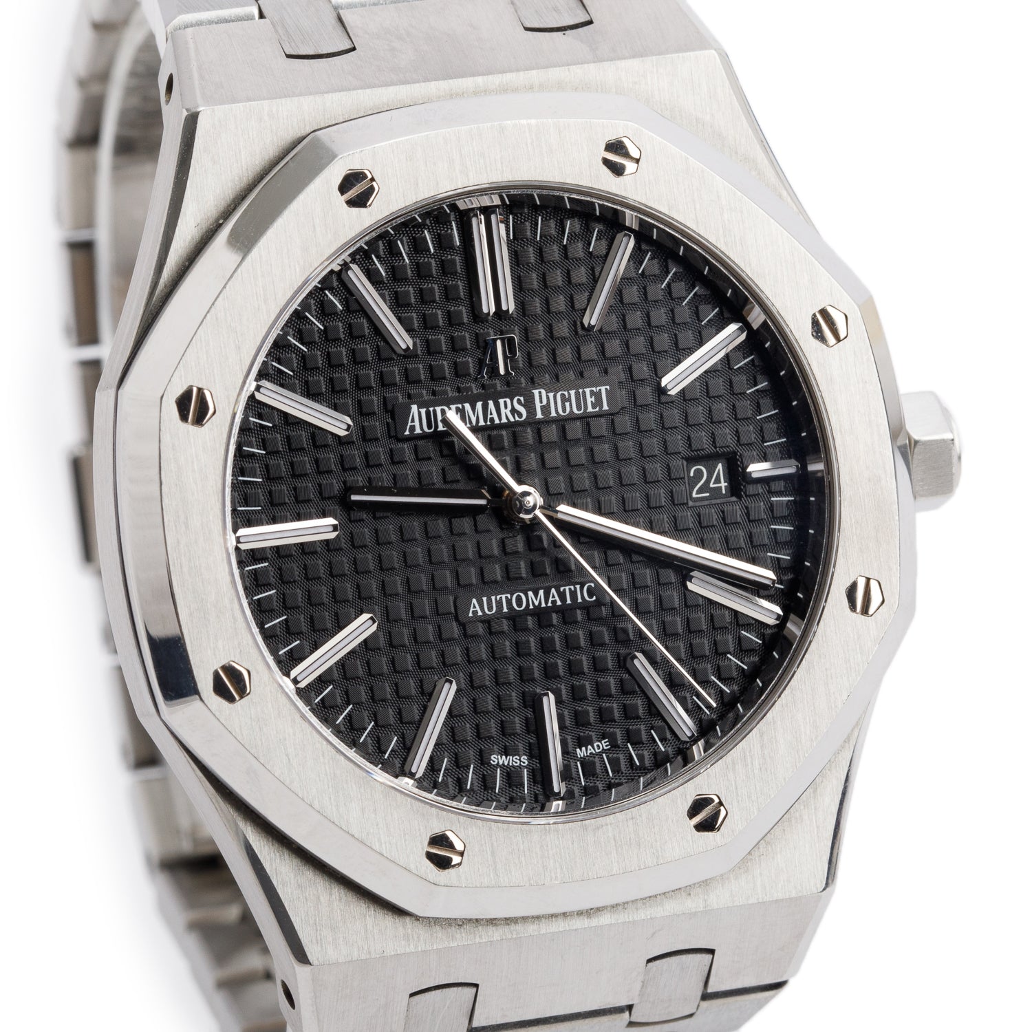 Audemars Piguet Stainless Steel Royal Oak Selfwinding 41 MM Automatic Watch Black Dial w/ Box & Papers