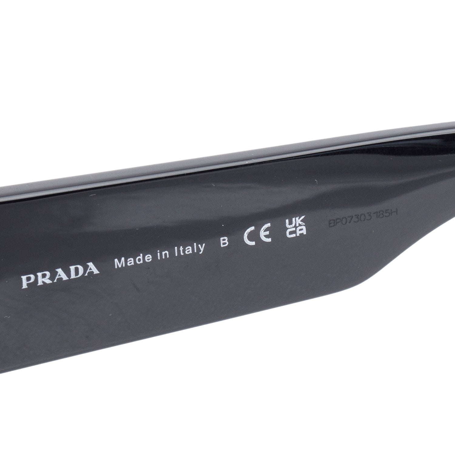 Prada Black SPR A01 Acetate Rectangle Sunglasses