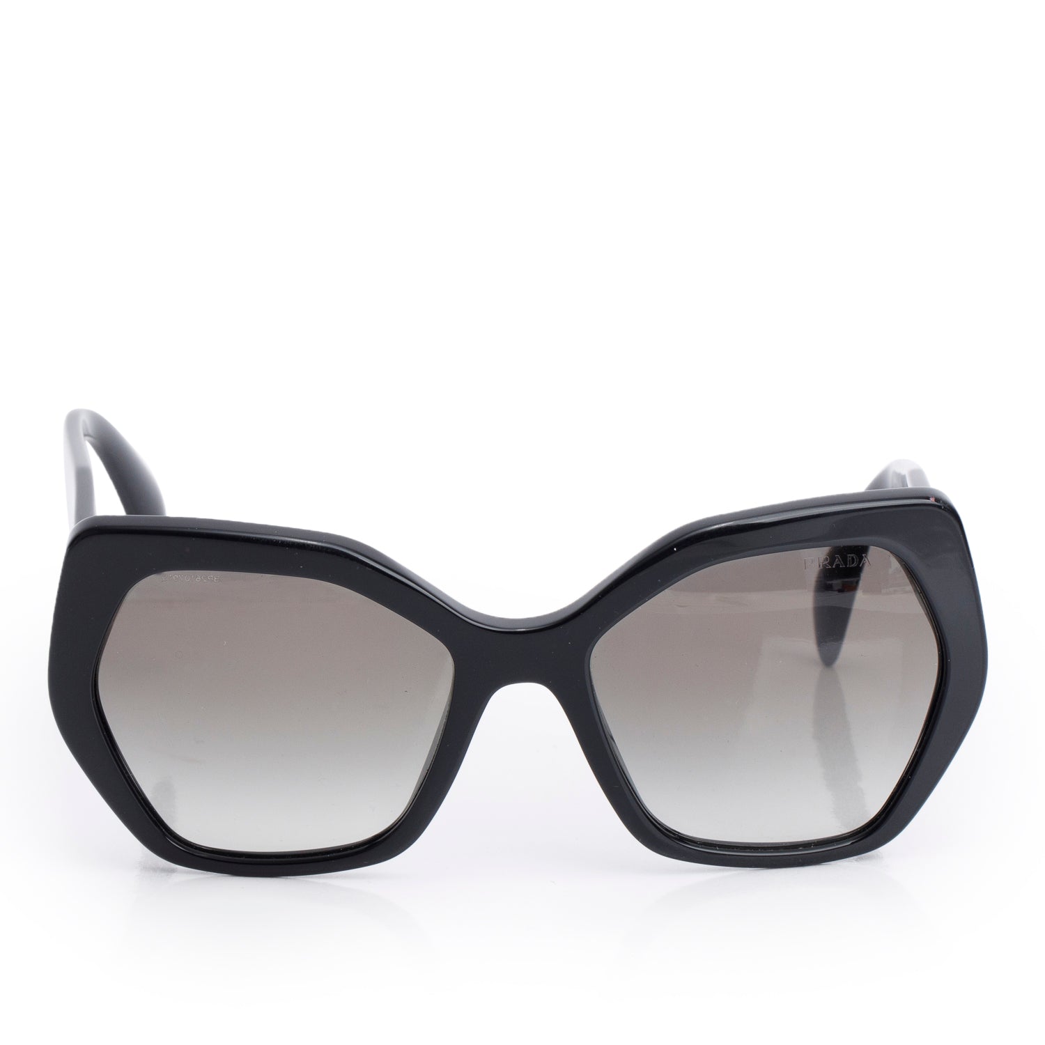 Prada SPR 16R Black Acetate Geometric Sunglasses