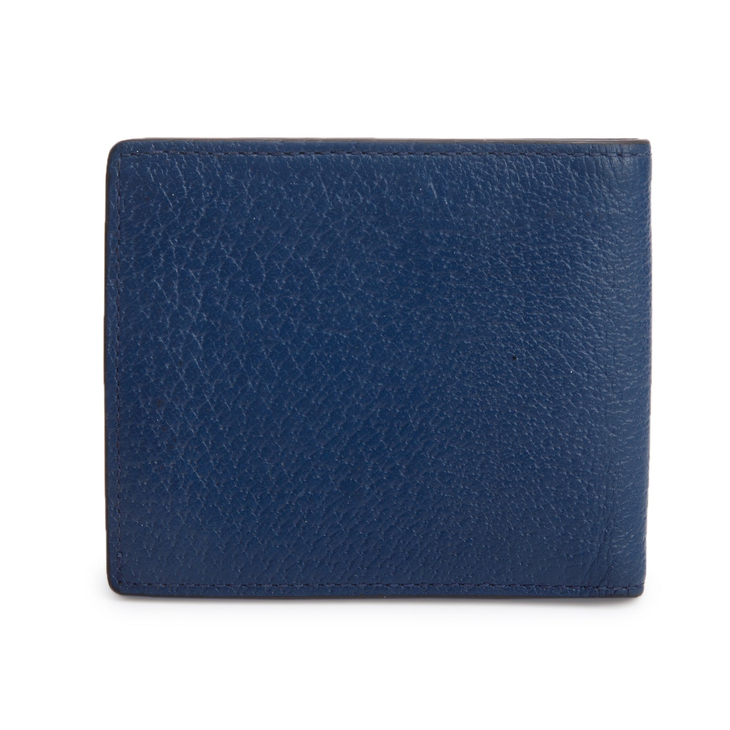 Gucci Blue Calfskin GG Mamont Bi-Fold Card Case Wallet
