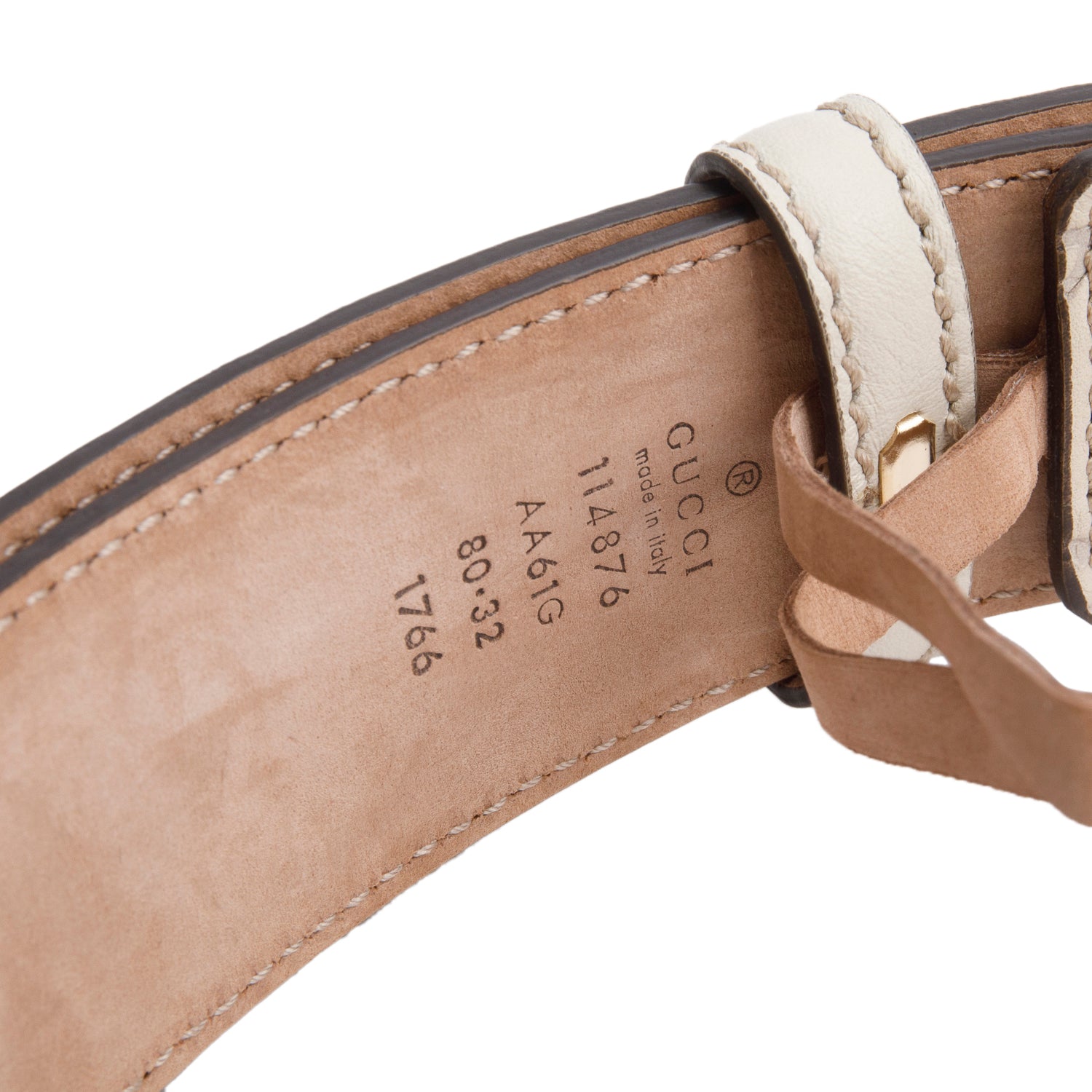 Gucci Beige Guccissima Interlocking G Belt, 80 32