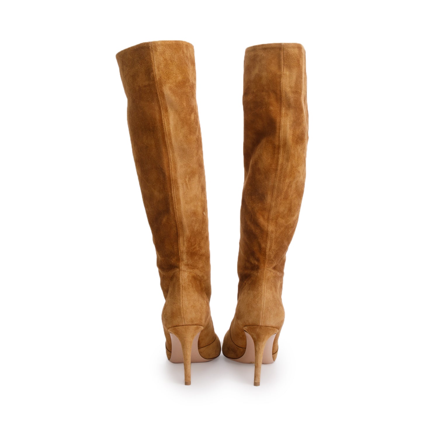 Gianvitto Rossi Brown Suede Hansen 85mm Boots, Size 38.5