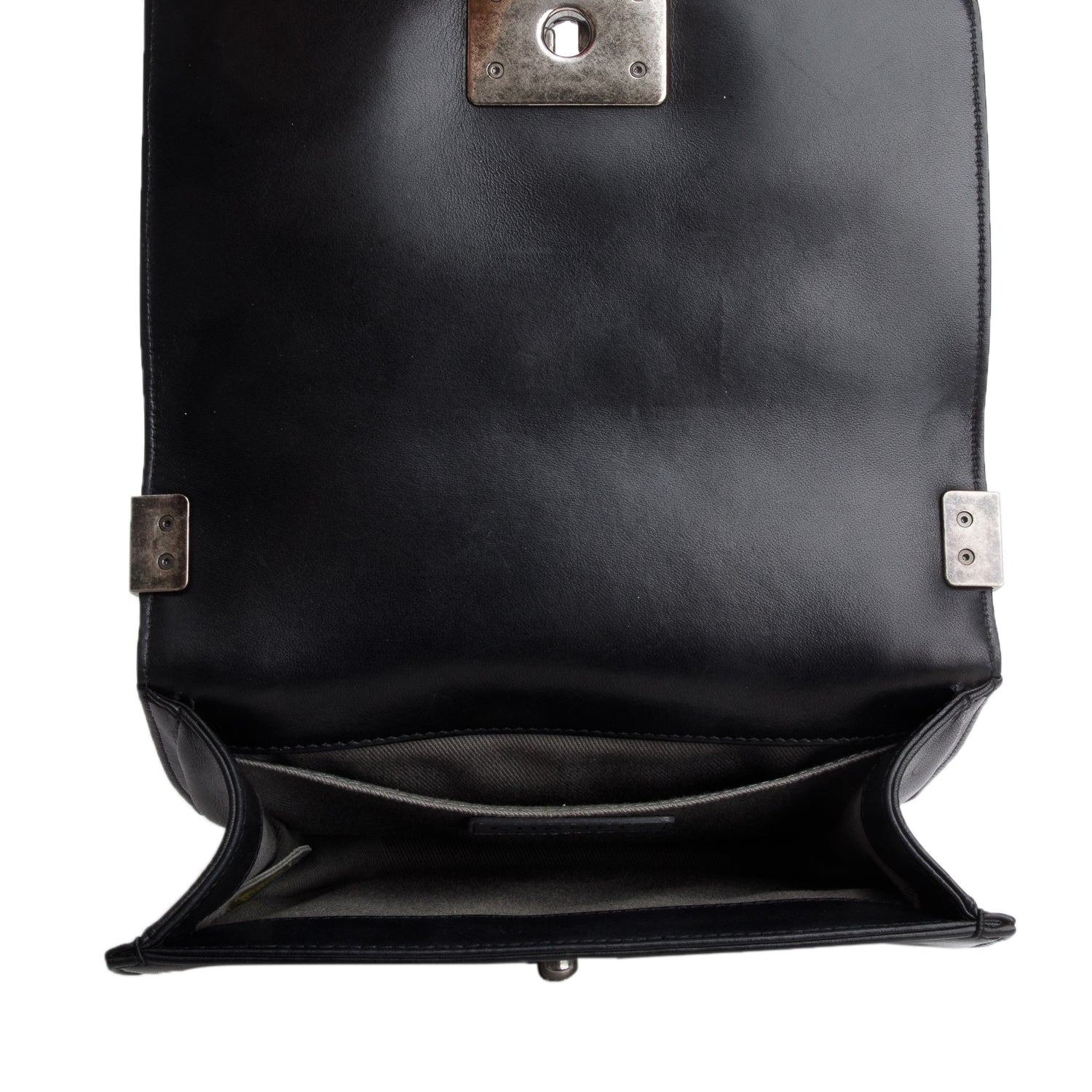 Chanel Black Lambskin Quilted Small Boy Bag w/ Authenticity Card