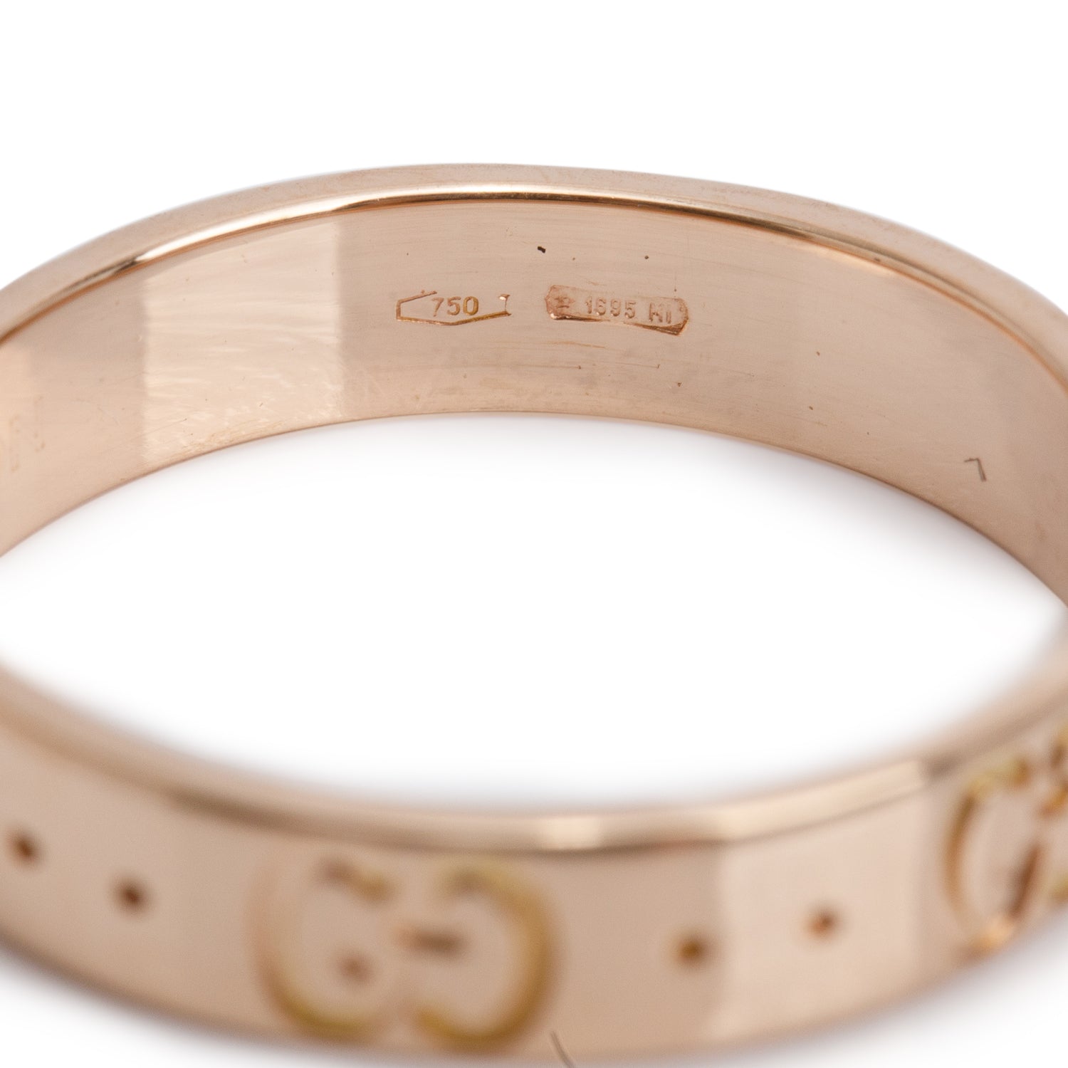 Gucci 18k Yellow Gold Icon 4 MM Thin Band Ring, Size 11 6.25