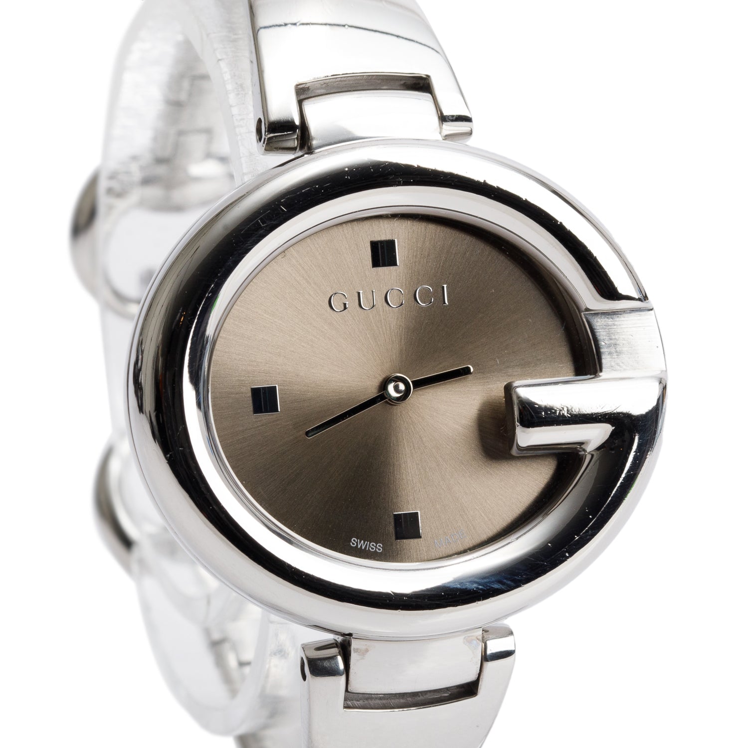 Gucci Stainless Steel Guccissima Watch Brown Dial 134.3