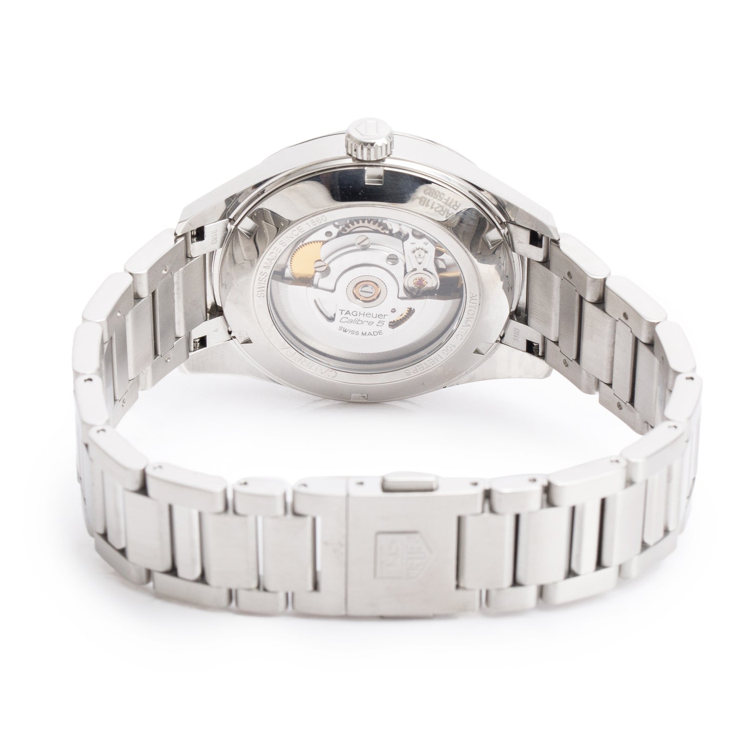 Tag Heuer Stainless Steel Carrera 39 MM Automatic Watch White Dial WAR211B-4 w/ Box & Papers